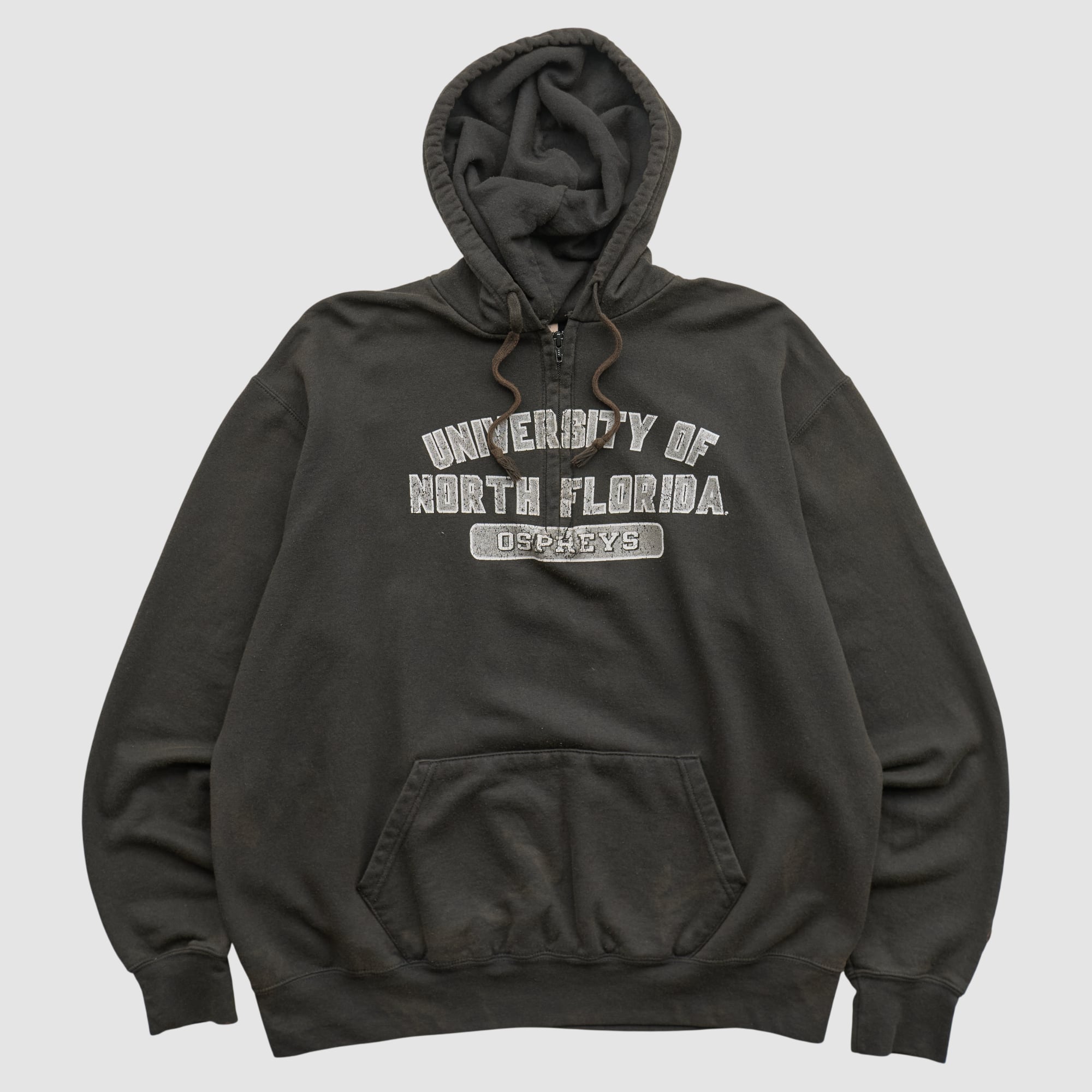 North Florida Ospreys Champion 2000s Hooded 1/4 Zip Sweatshirt - Black - XL