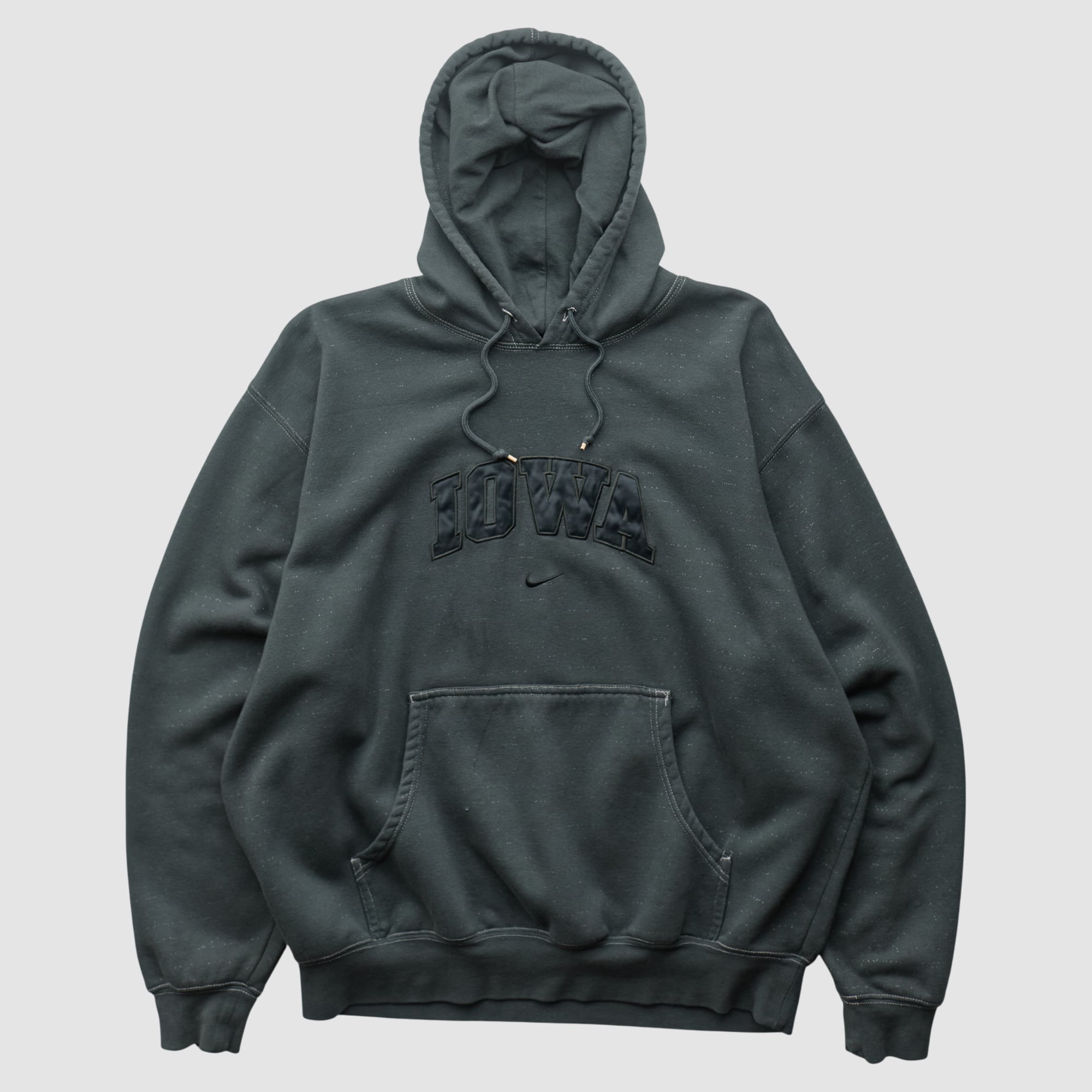 University of Iowa Nike 2000s Hooded Pullover Sweatshirt - Charcoal - XL