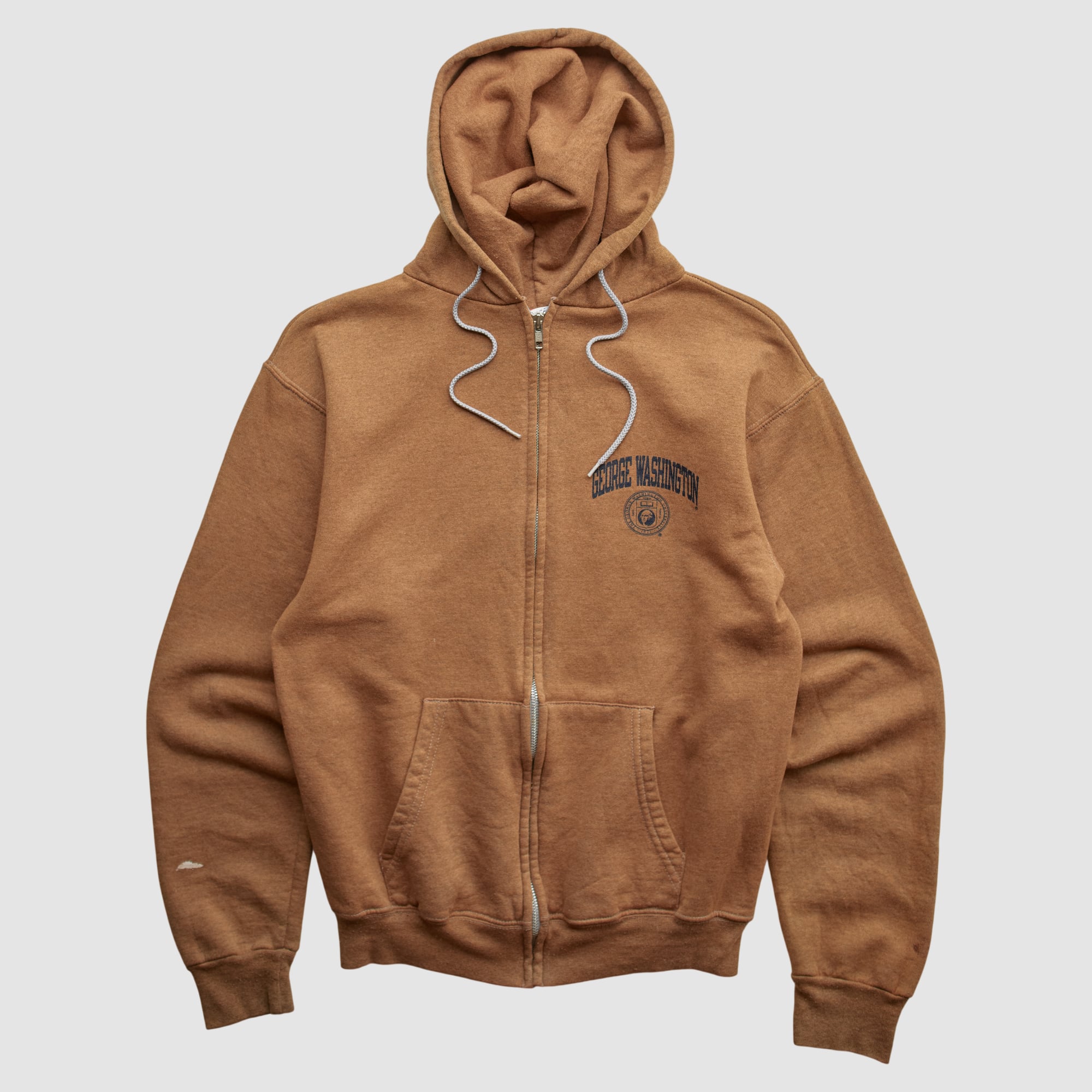 George Washington University Champion 2000s Hooded Full Zip Jacket - Clay - XS