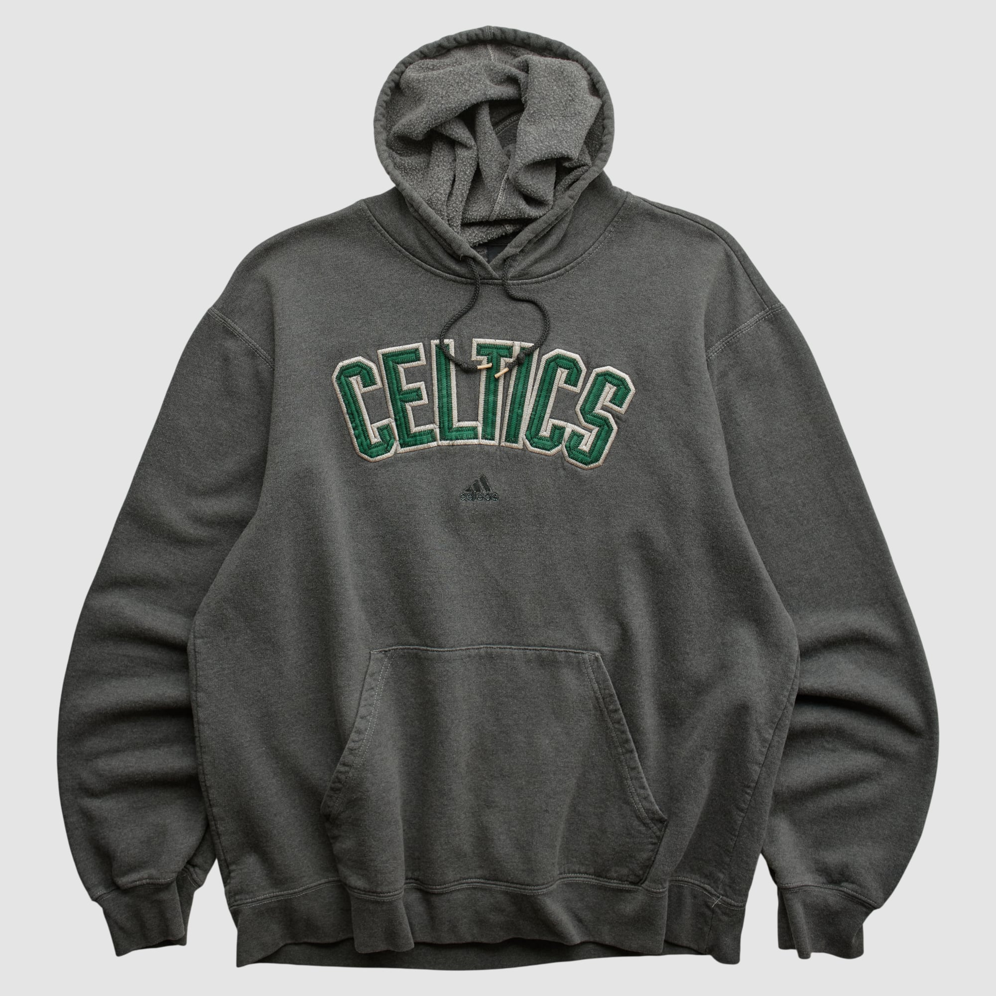 Boston Celtics Adidas 2010s Hooded Pullover Sweatshirt - Charcoal - XL