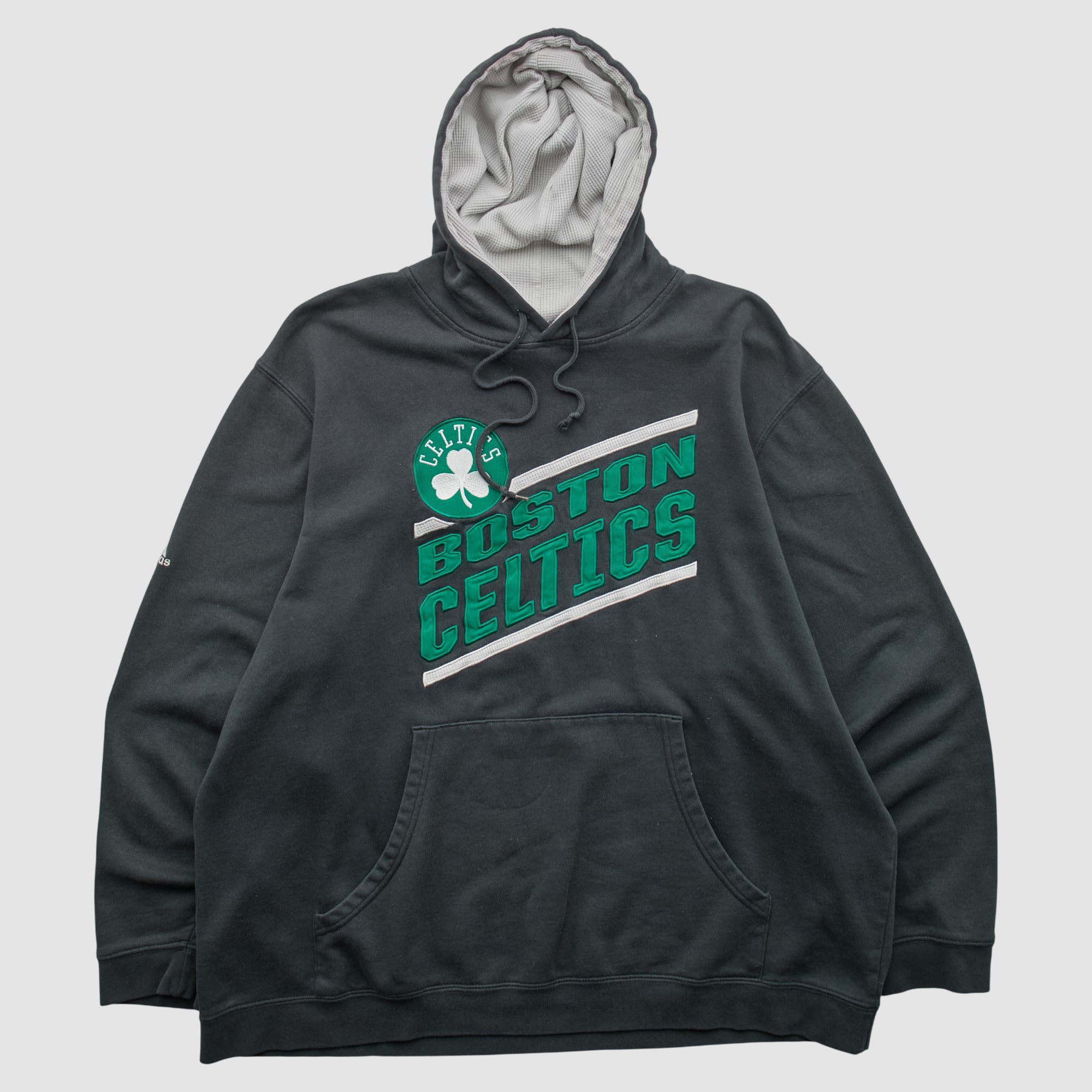 Boston Celtics Adidas 2010s Hooded Pullover Sweatshirt - Black - XL