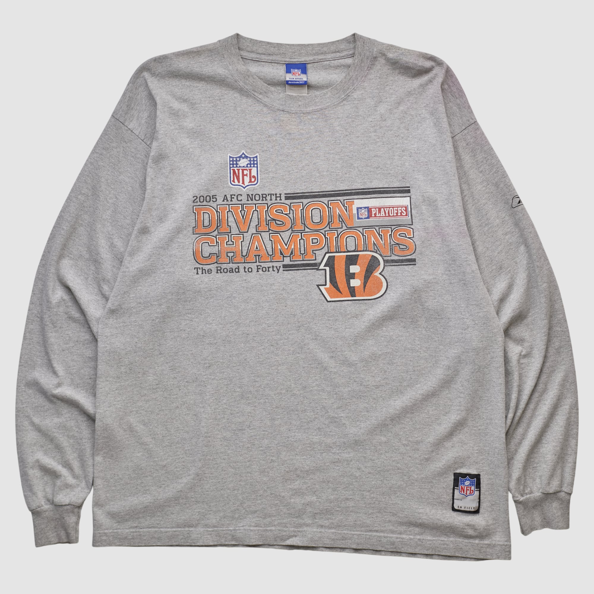 Cincinnati Bengals Reebok 2005 Long Sleeve T-shirt - Heather Gray - XL