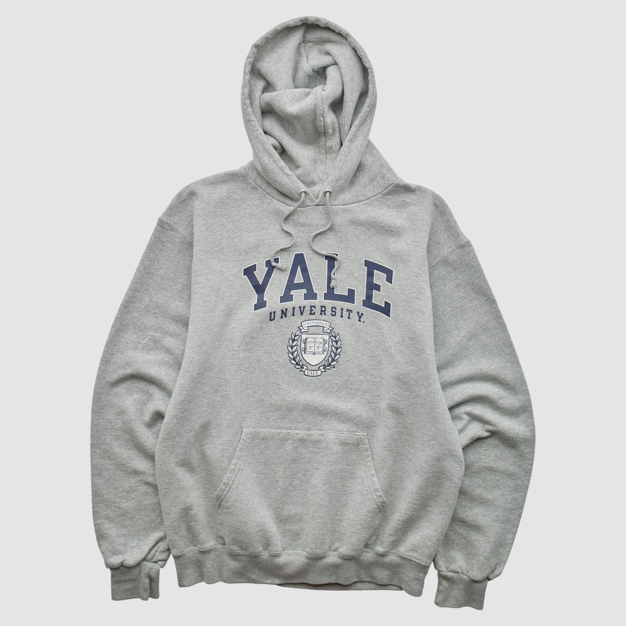 Yale Bulldogs Champion 2000s Hooded Pullover Sweatshirt - Heather Gray - S