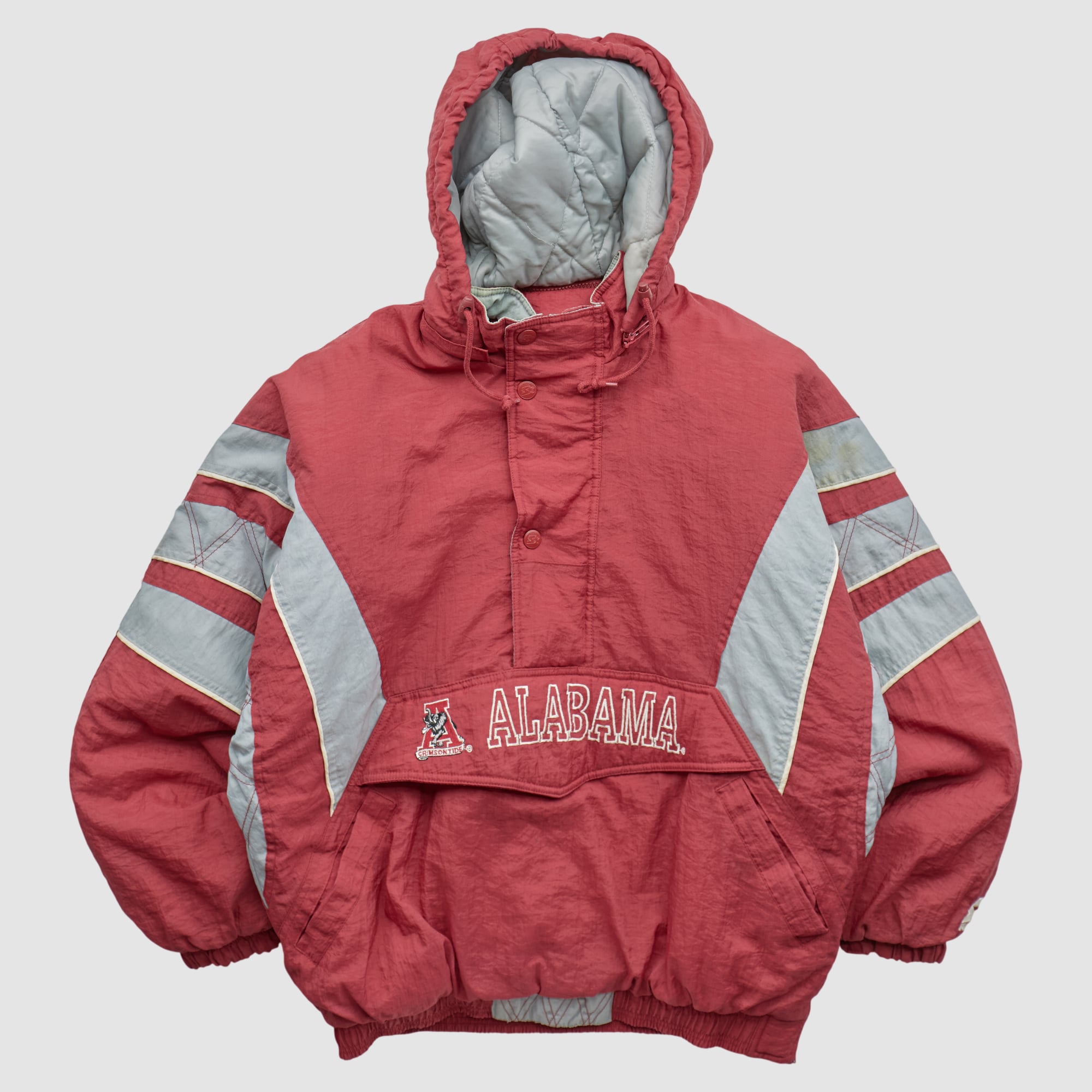 Alabama Crimson Tide Starter 90s Hooded Pullover Jacket - Red - 2XL