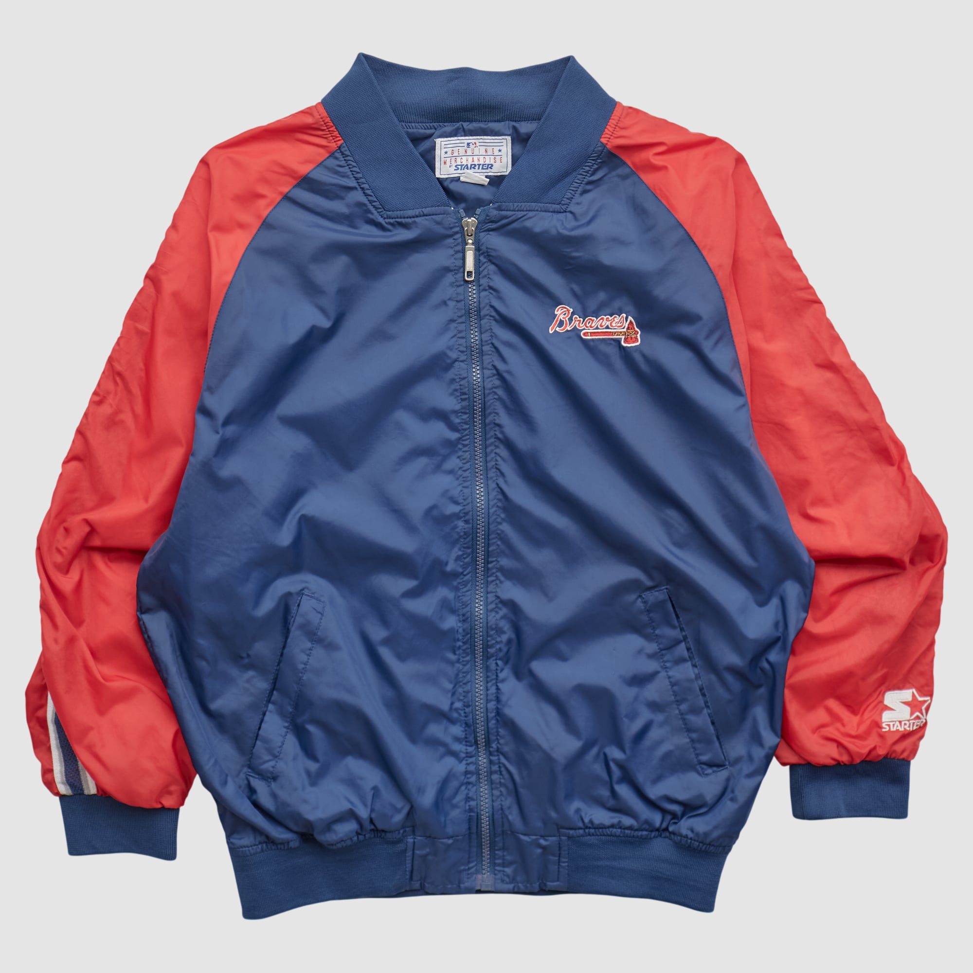 Atlanta Braves Starter 90s Full Zip Jacket - Navy - S