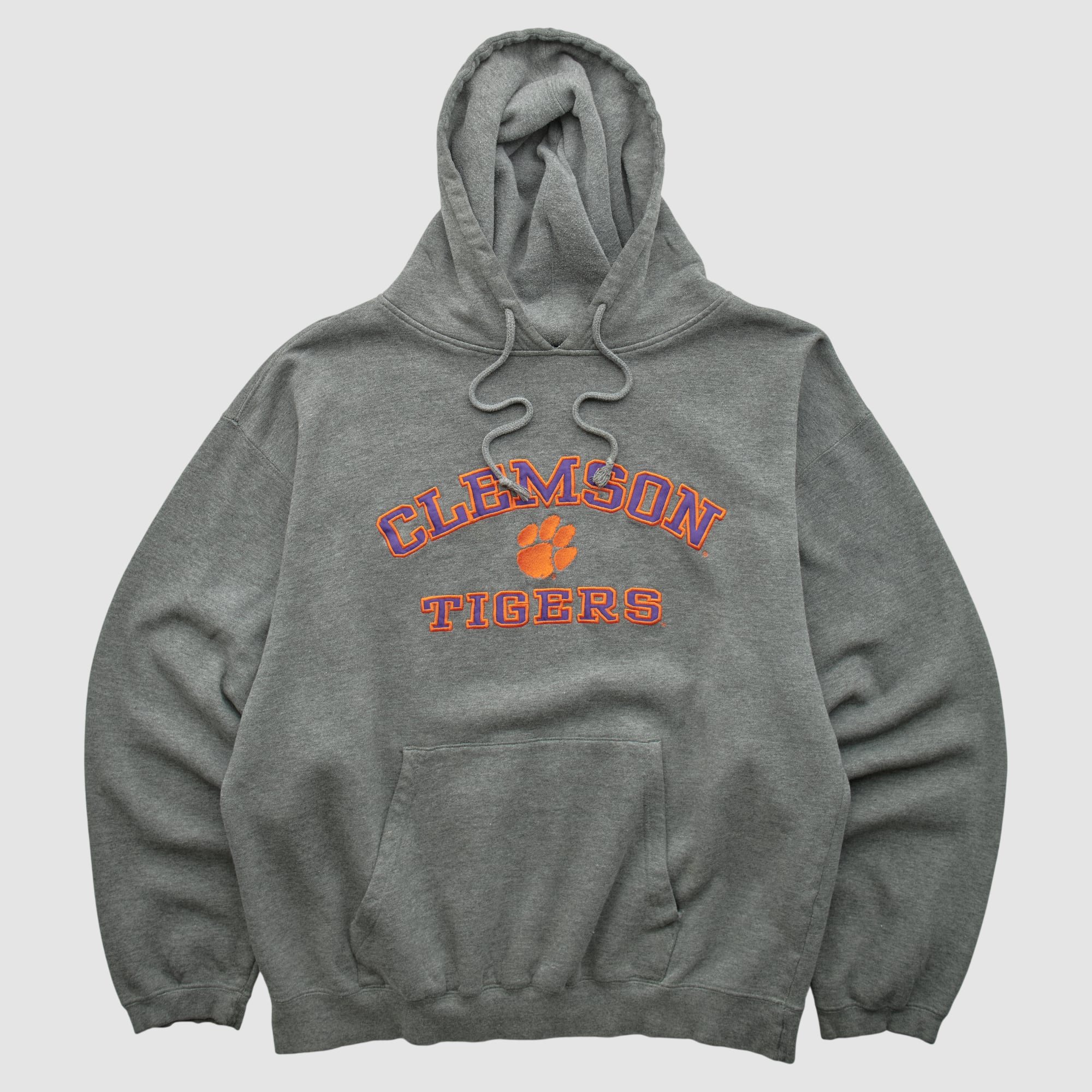 Clemson Tigers Varsity Athletic 2010s Hooded Pullover Sweatshirt - Dark Heather Gray - XL