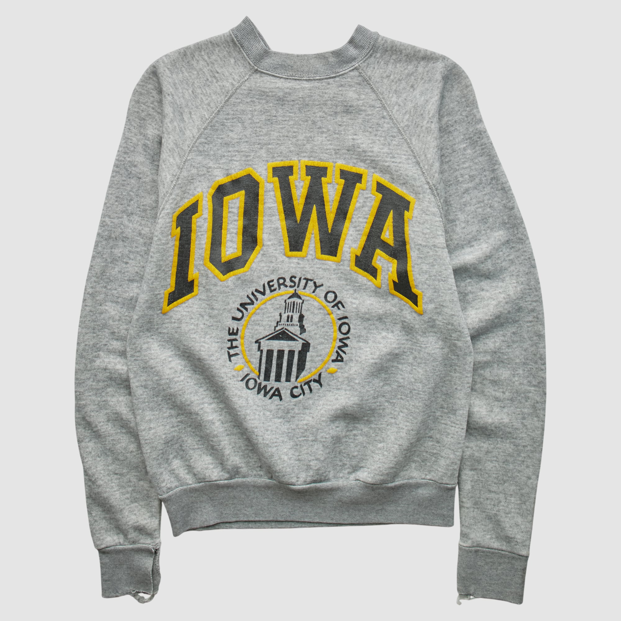 University of Iowa 80s Pullover Sweatshirt - Heather Gray - XS