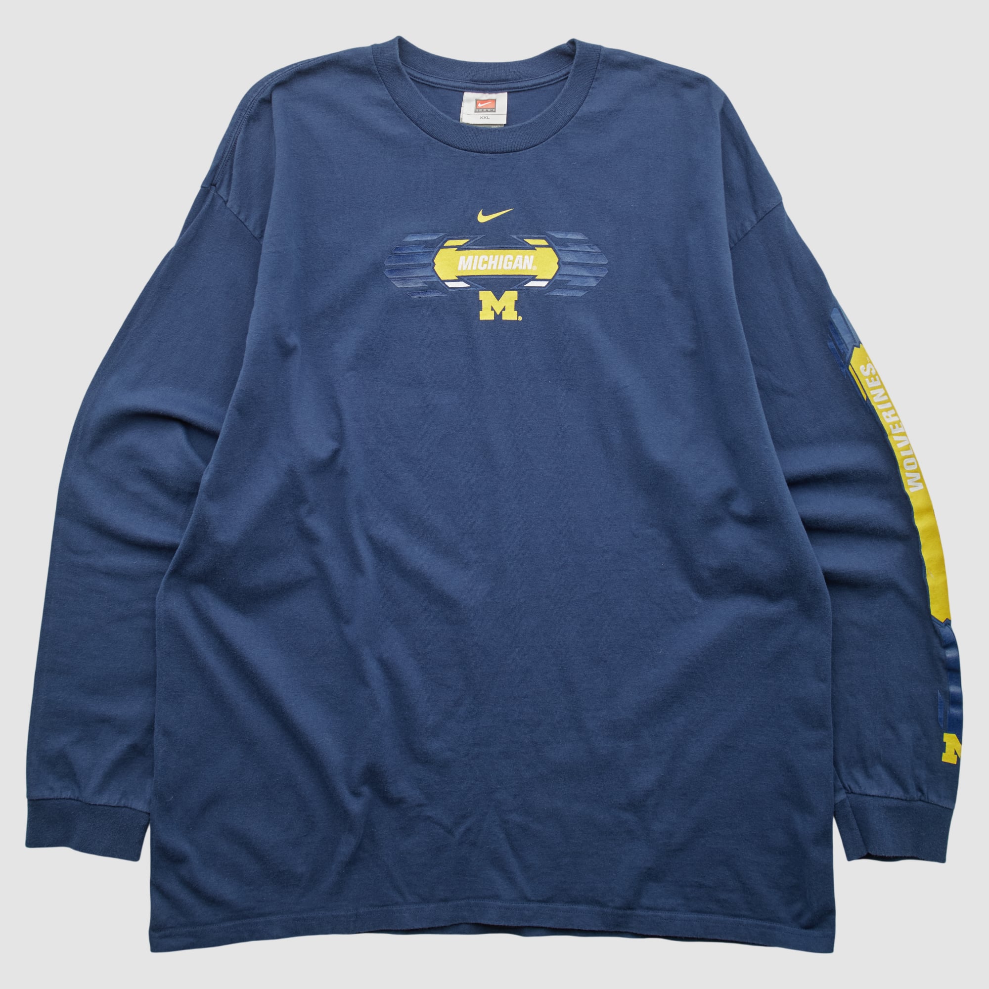 Michigan Wolverines Nike 2000s Long Sleeve T-shirt - Navy - 2XL