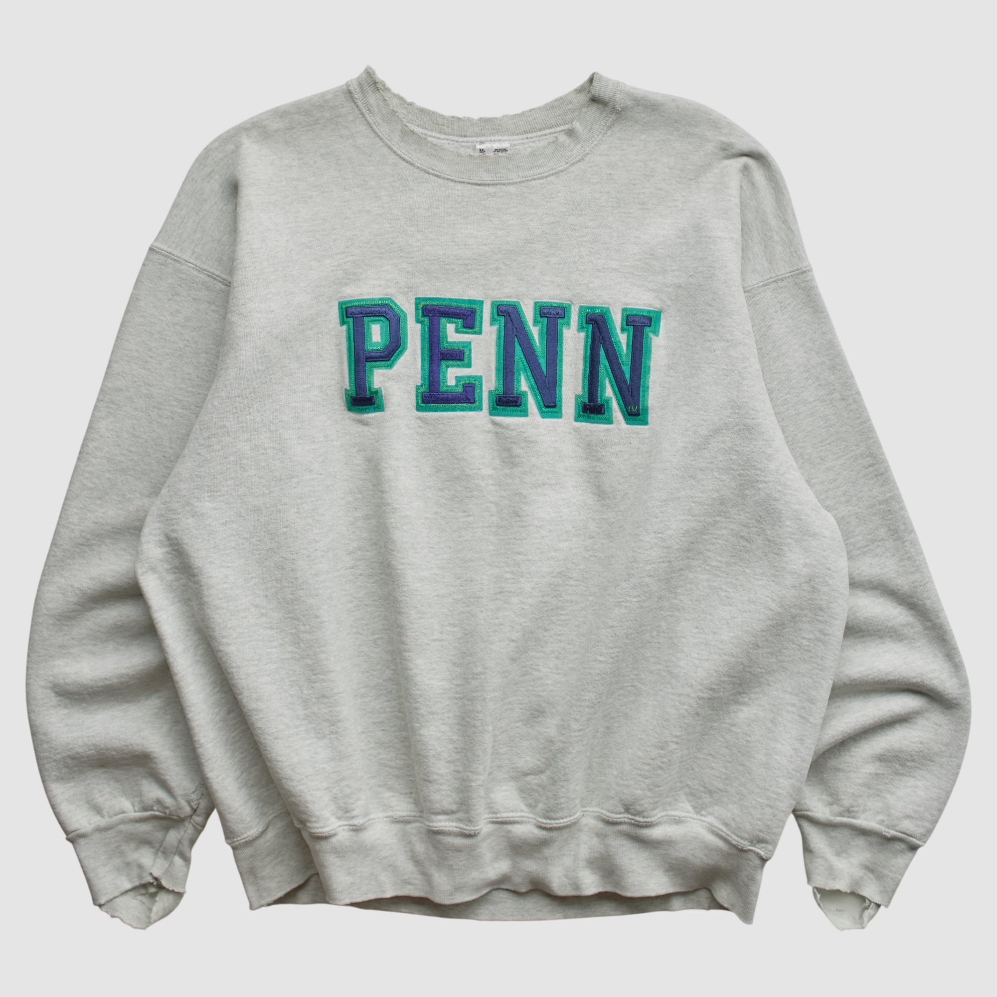 Pennsylvania Quakers Fruit of the Loom 90s Pullover Sweatshirt - Heather Gray - XL