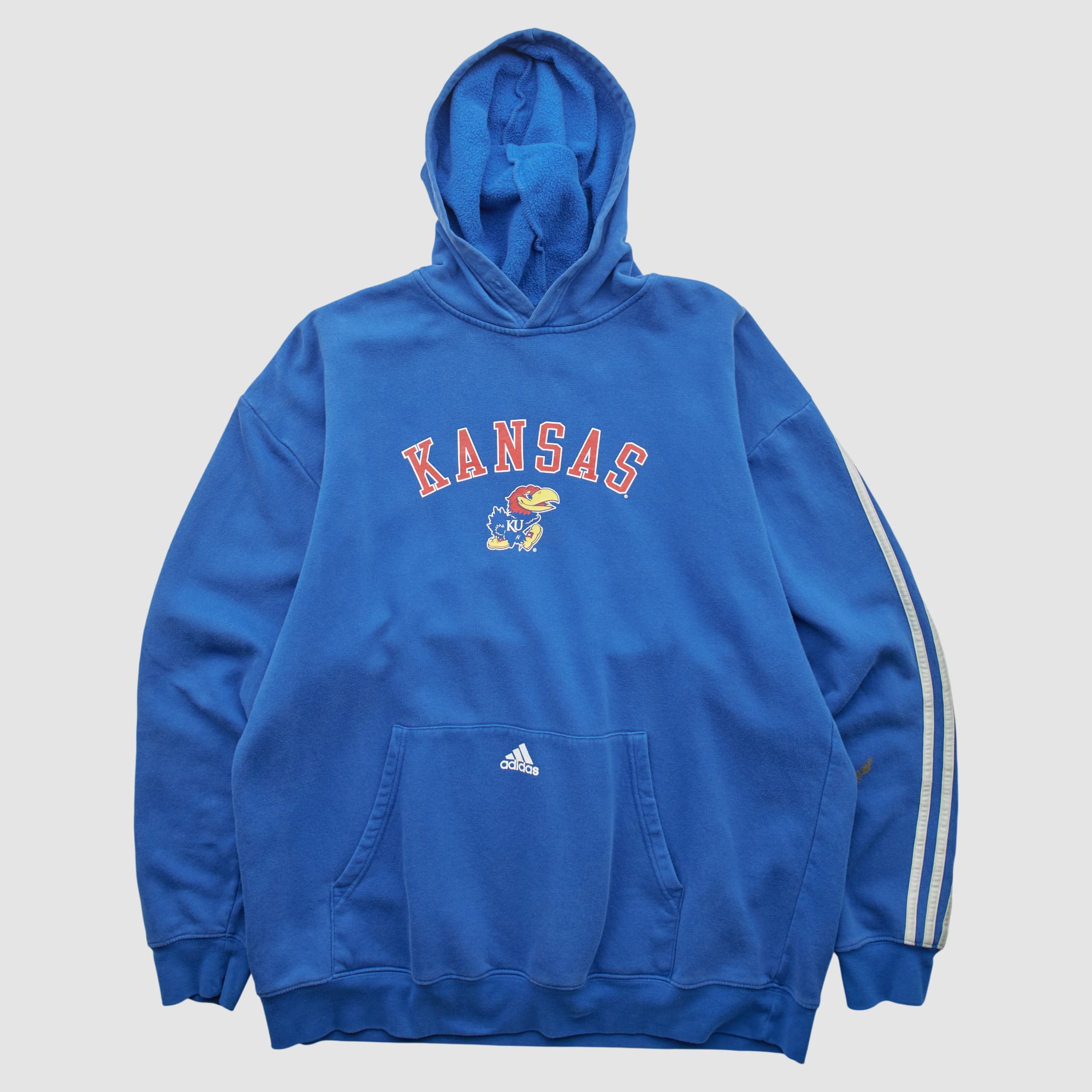 Kansas Jayhawks Adidas 2010s Hooded Pullover Sweatshirt - Blue - 2XL