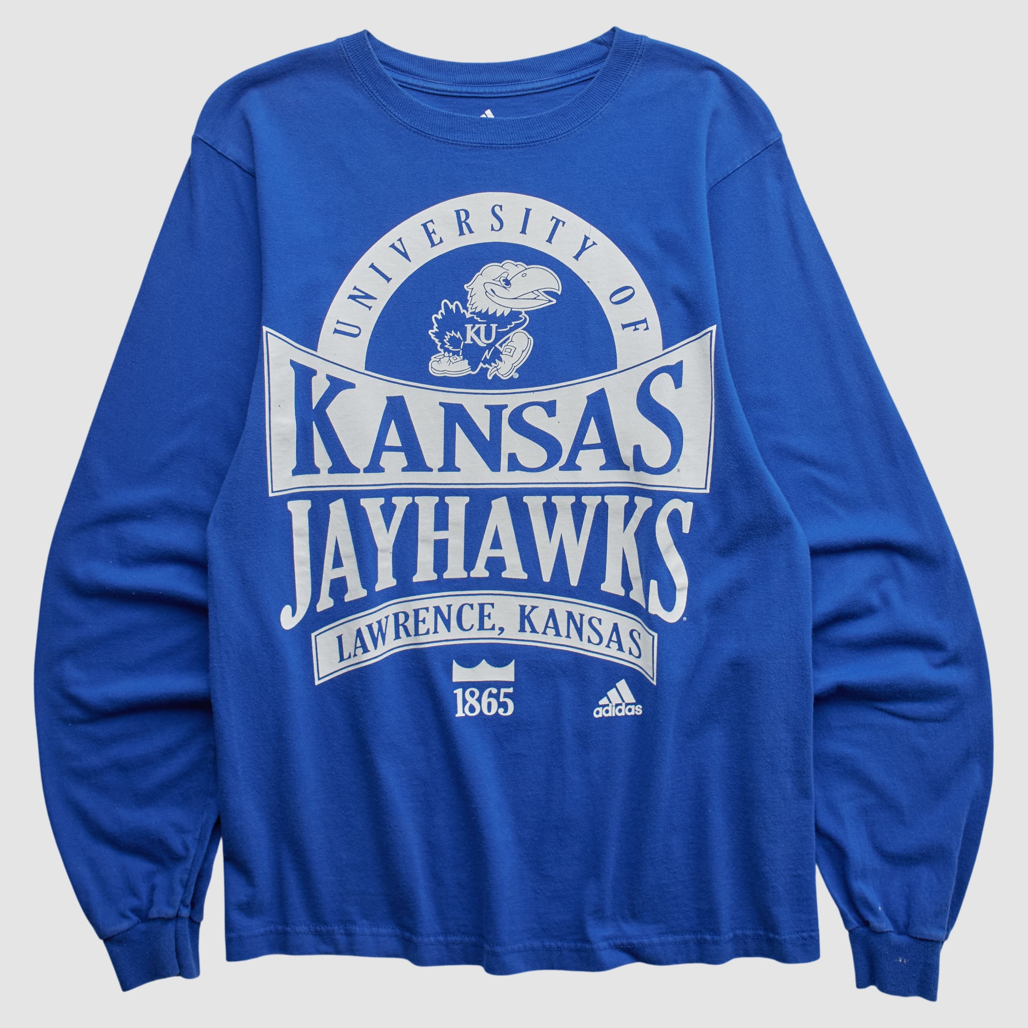 Kansas Jayhawks Adidas 2010s Long Sleeve T-shirt - Blue - S