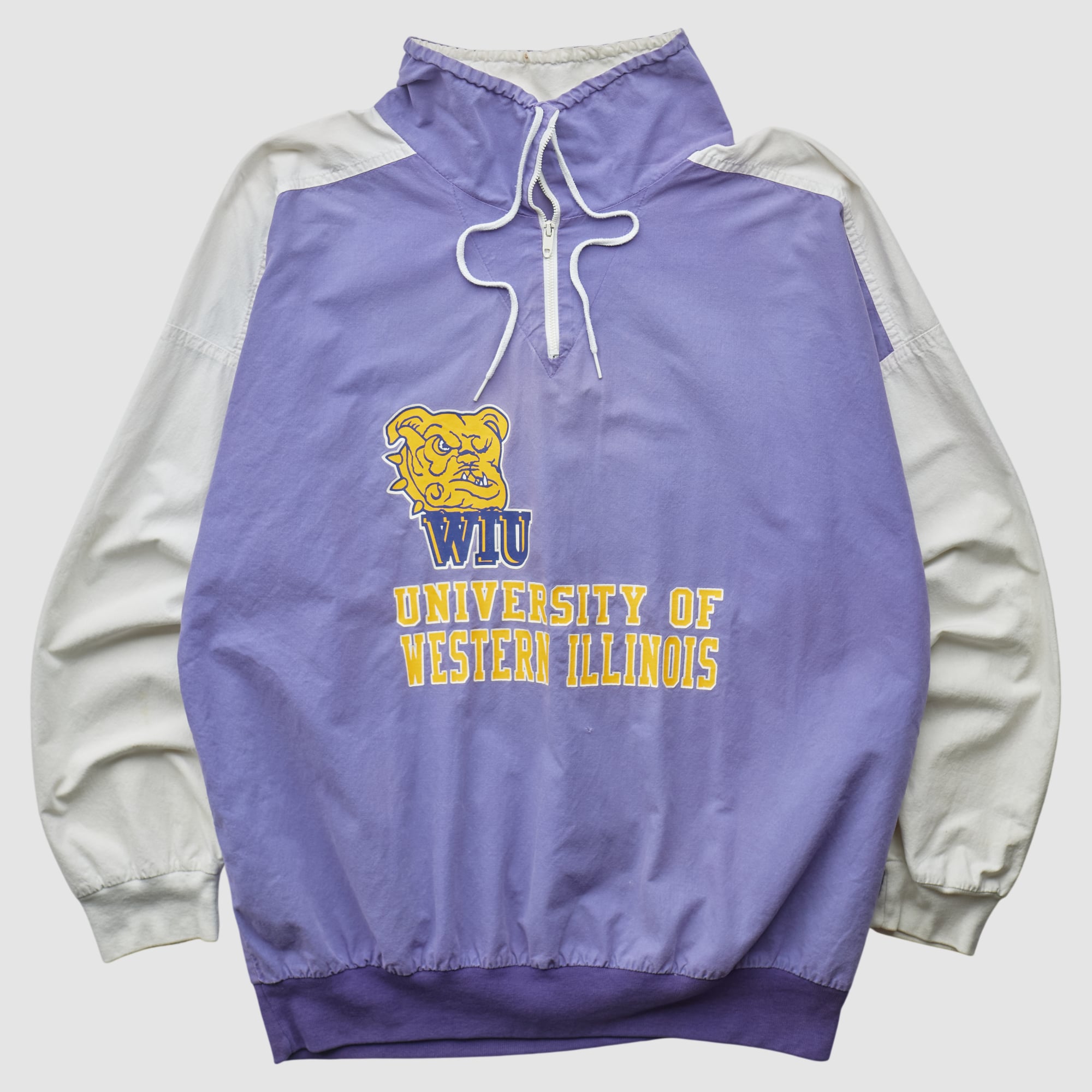 Western Illinois Leathernecks Hummers Sportswear 90s 1/4 Zip Sweatshirt - Light Purple - 2XL