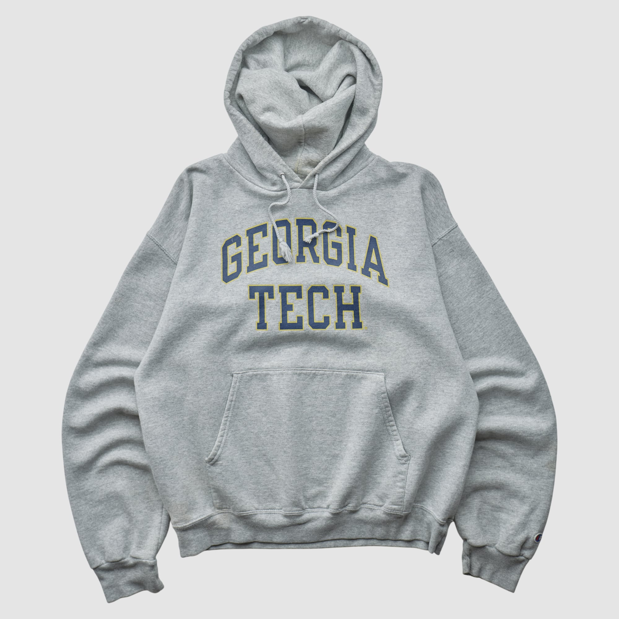 Georgia Tech Yellow Jackets Champion 2000s Hooded Pullover Sweatshirt - Heather Gray - M