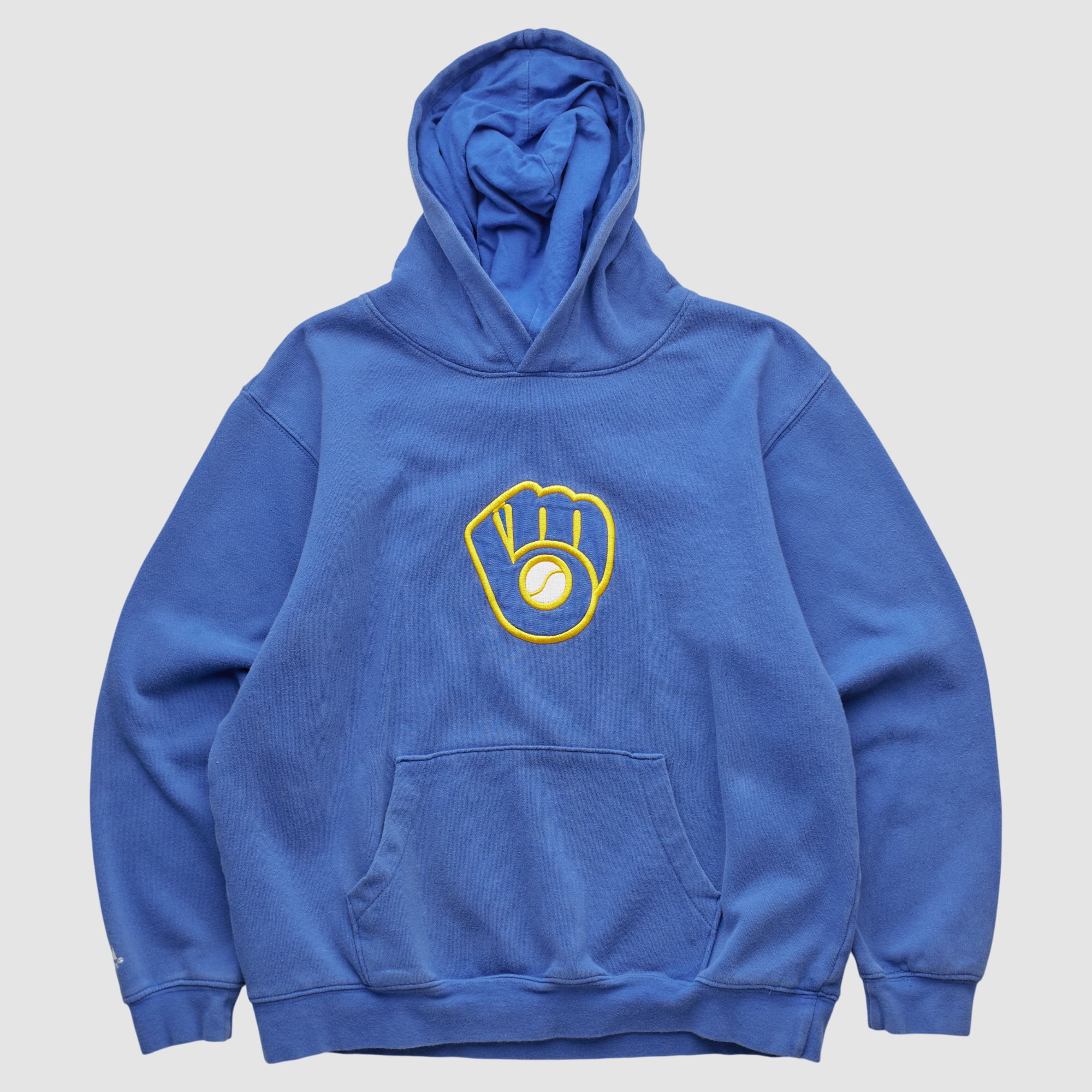 Milwaukee Brewers Majestic 2000s Hooded Pullover Sweatshirt - Blue - XS