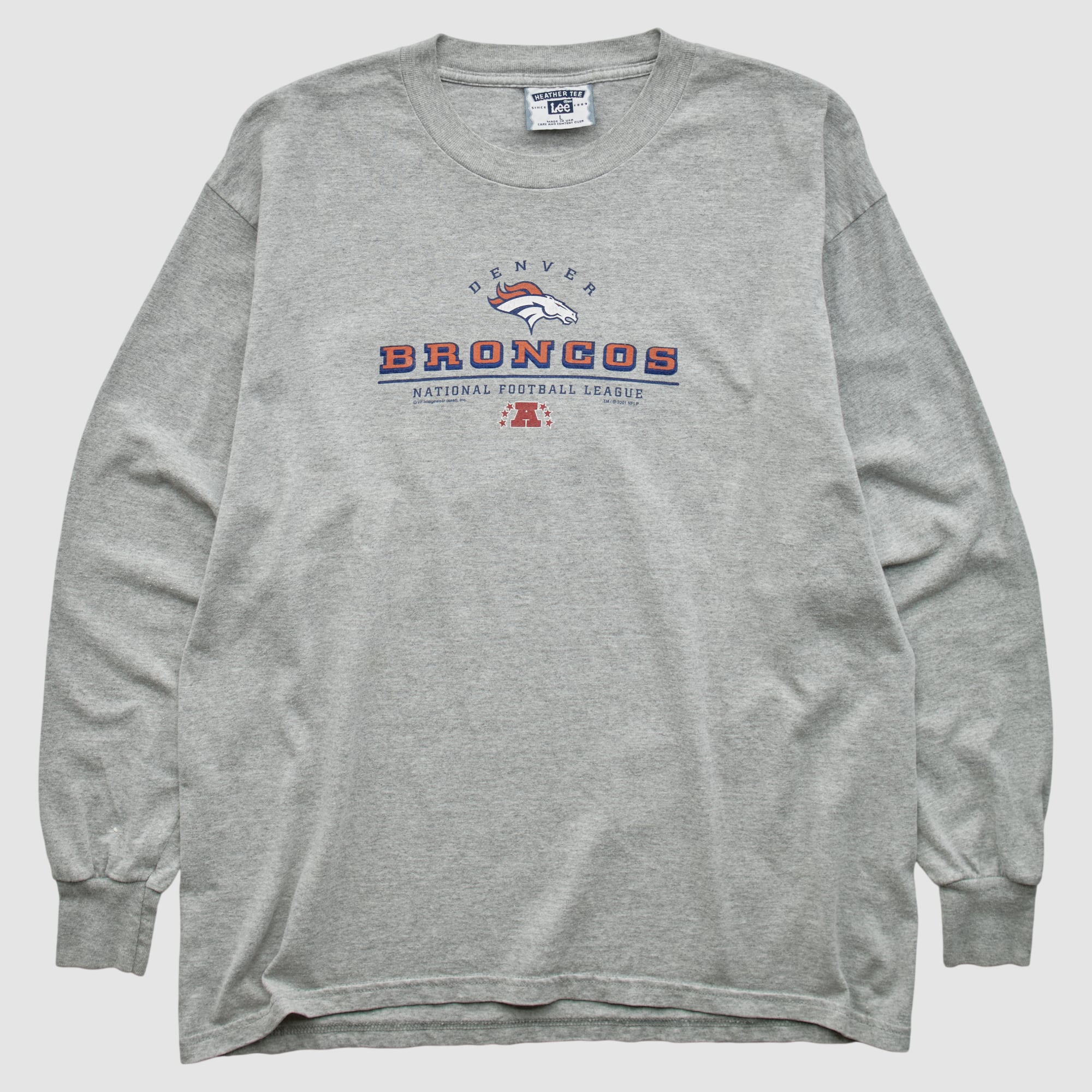 Denver Broncos Lee Apparel 2001 Long Sleeve T-shirt - Heather Gray - M