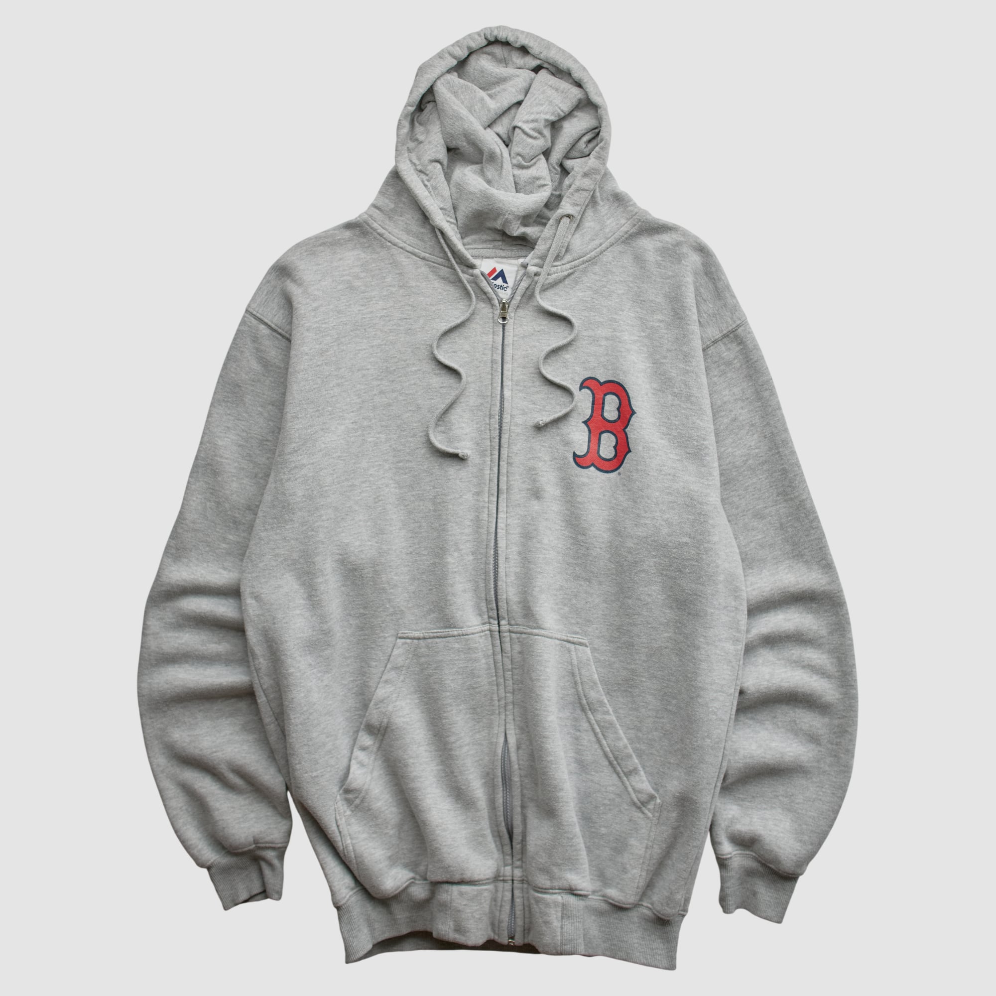 Boston Red Sox Majestic 2010s Hooded Full Zip Sweatshirt - Heather Gray - M