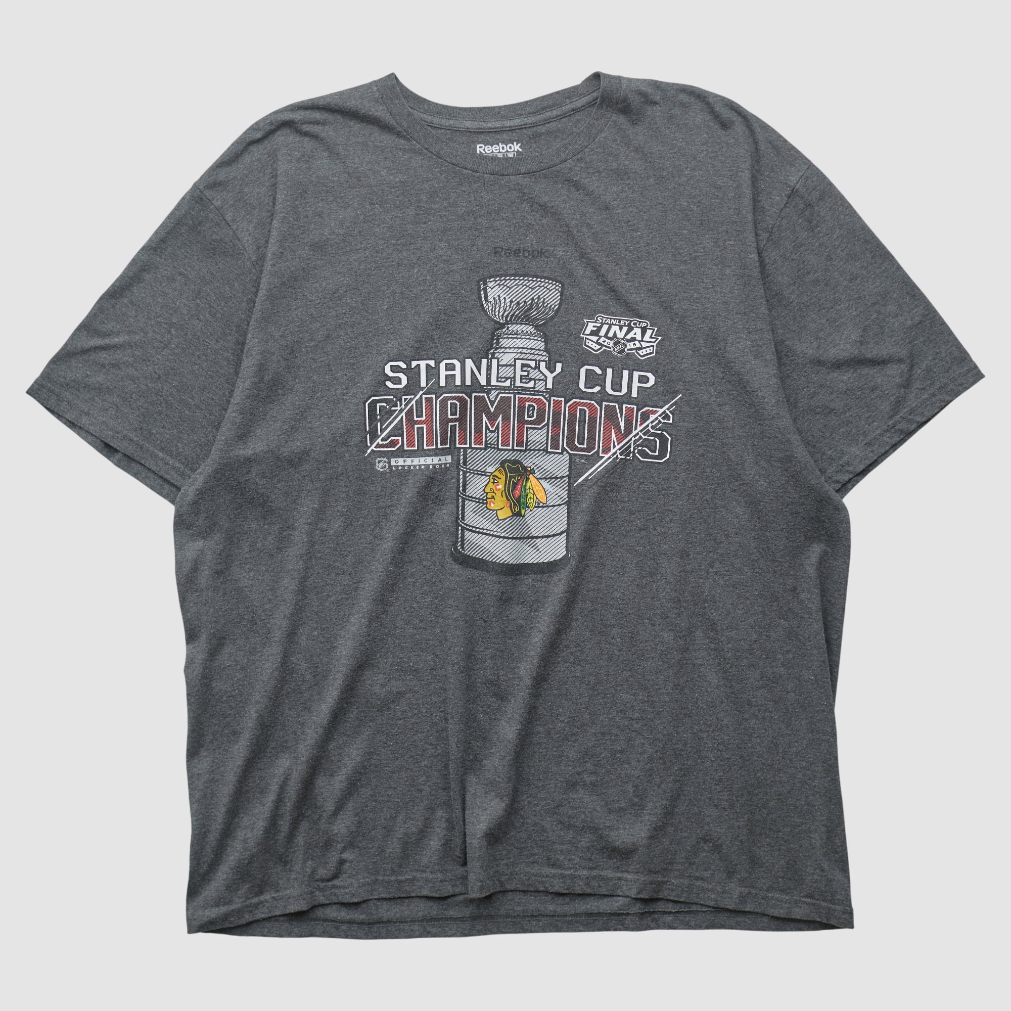 Chicago Blackhawks Reebok 2015 T-shirt - Dark Heather Gray - 2XL