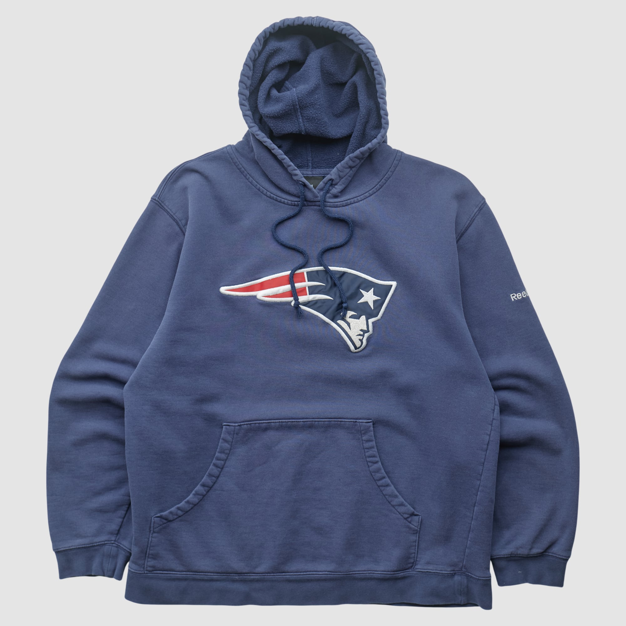 New England Patriots Reebok 2000s Hooded Pullover Sweatshirt - Navy - S