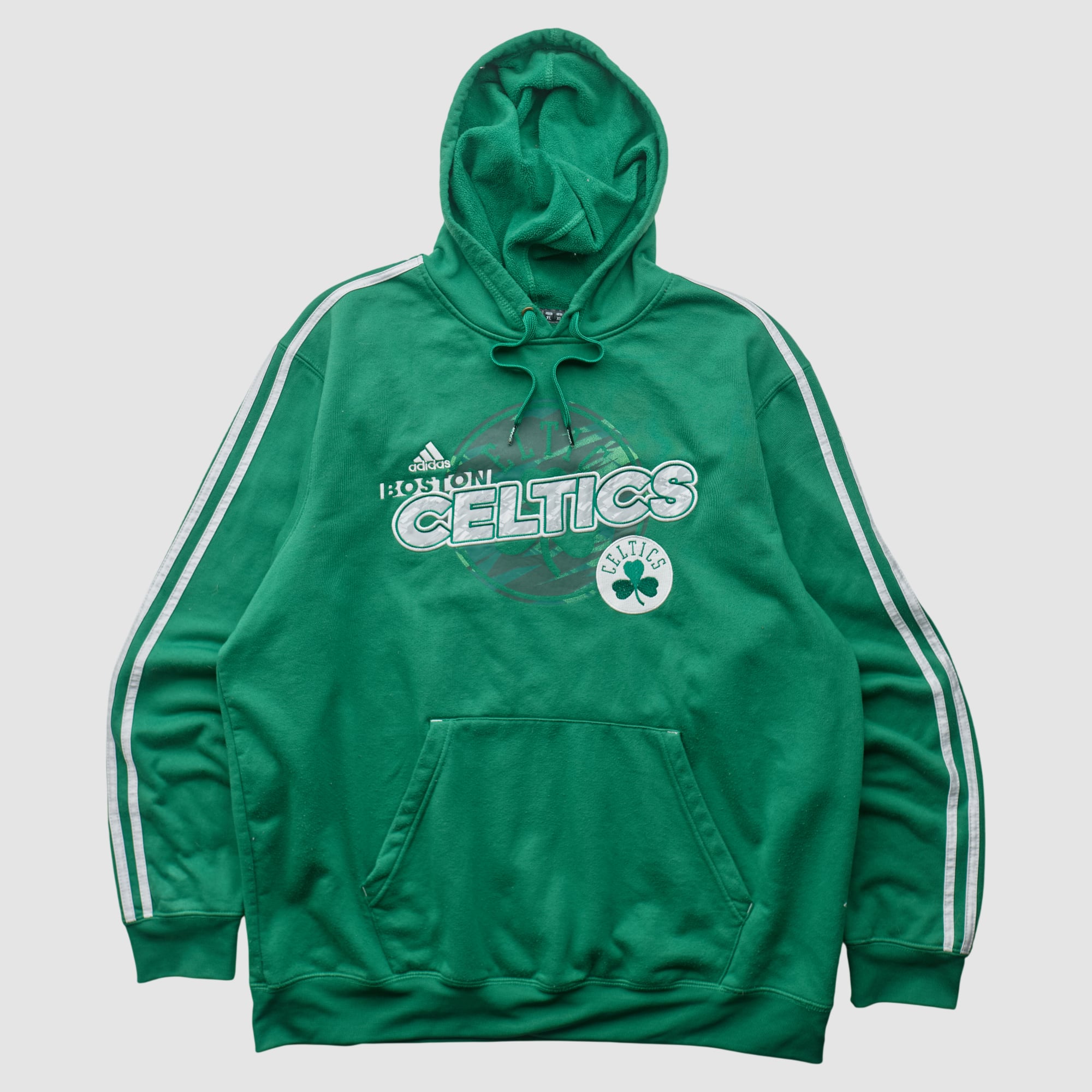 Boston Celtics Adidas 2010s Hooded Pullover Sweatshirt - Green - XL