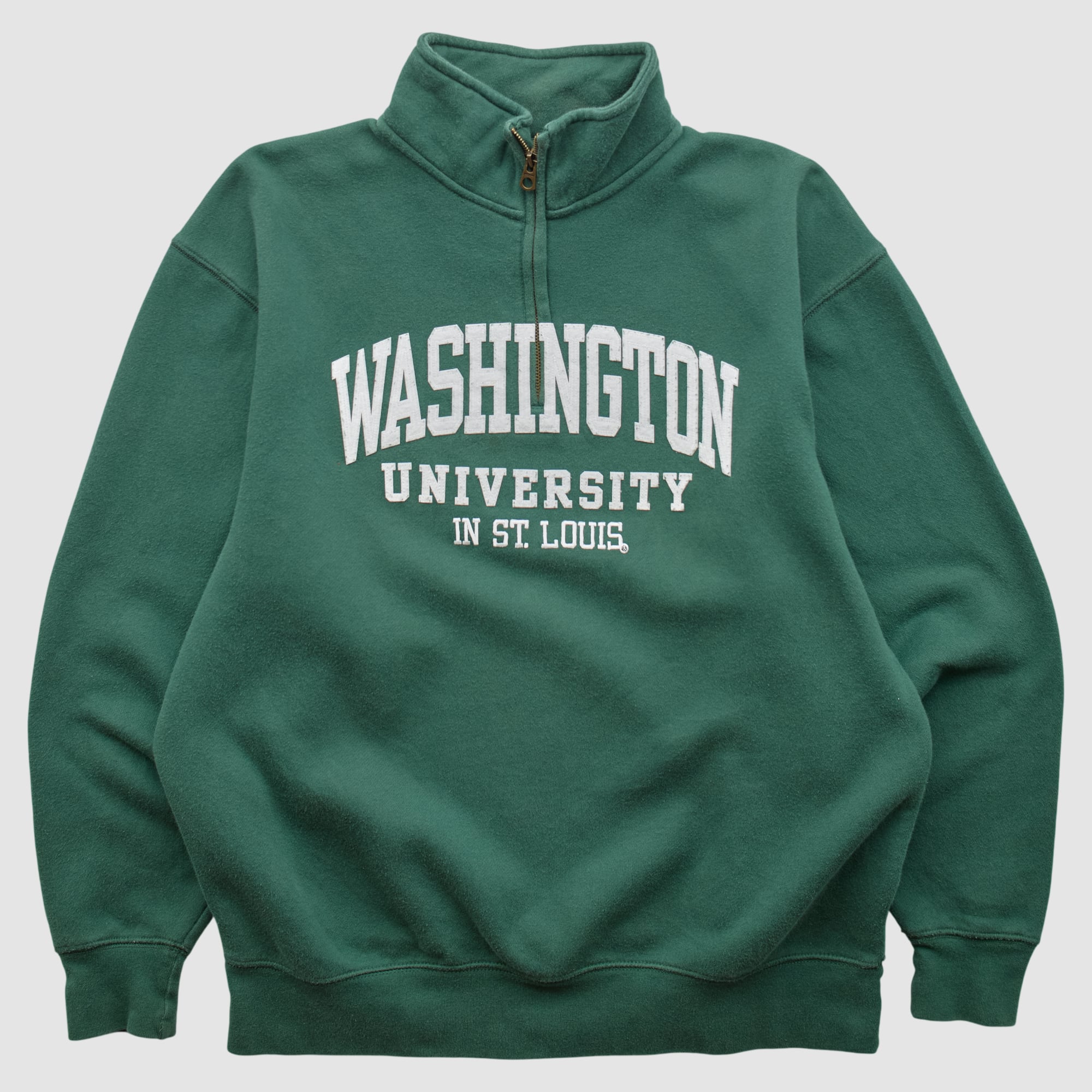 Washington Univ St Louis Bears Jansport 2000s 1/4 Zip Sweatshirt - Green - XL