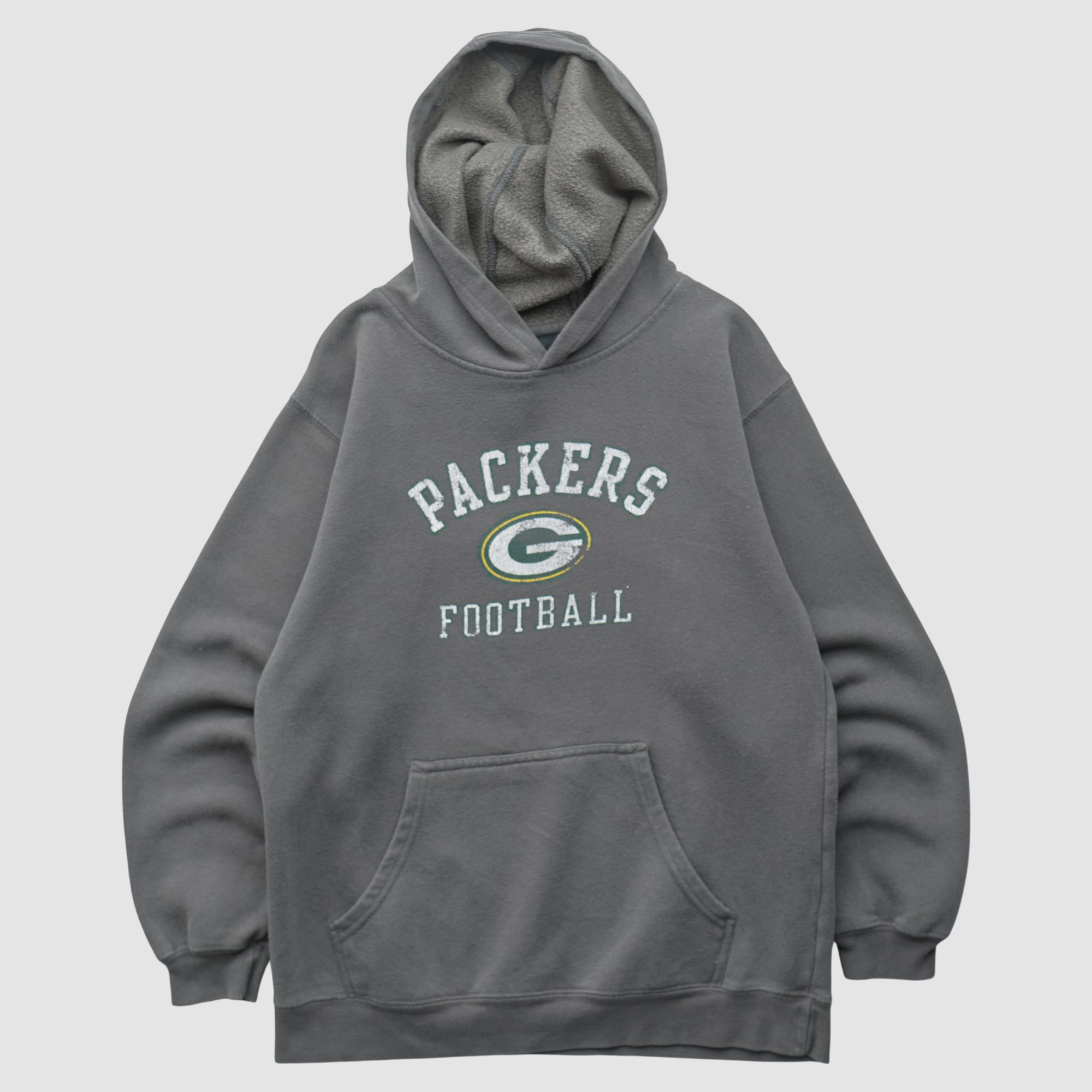 Green Bay Packers Reebok 2010s Hooded Pullover Sweatshirt - Gray - XS