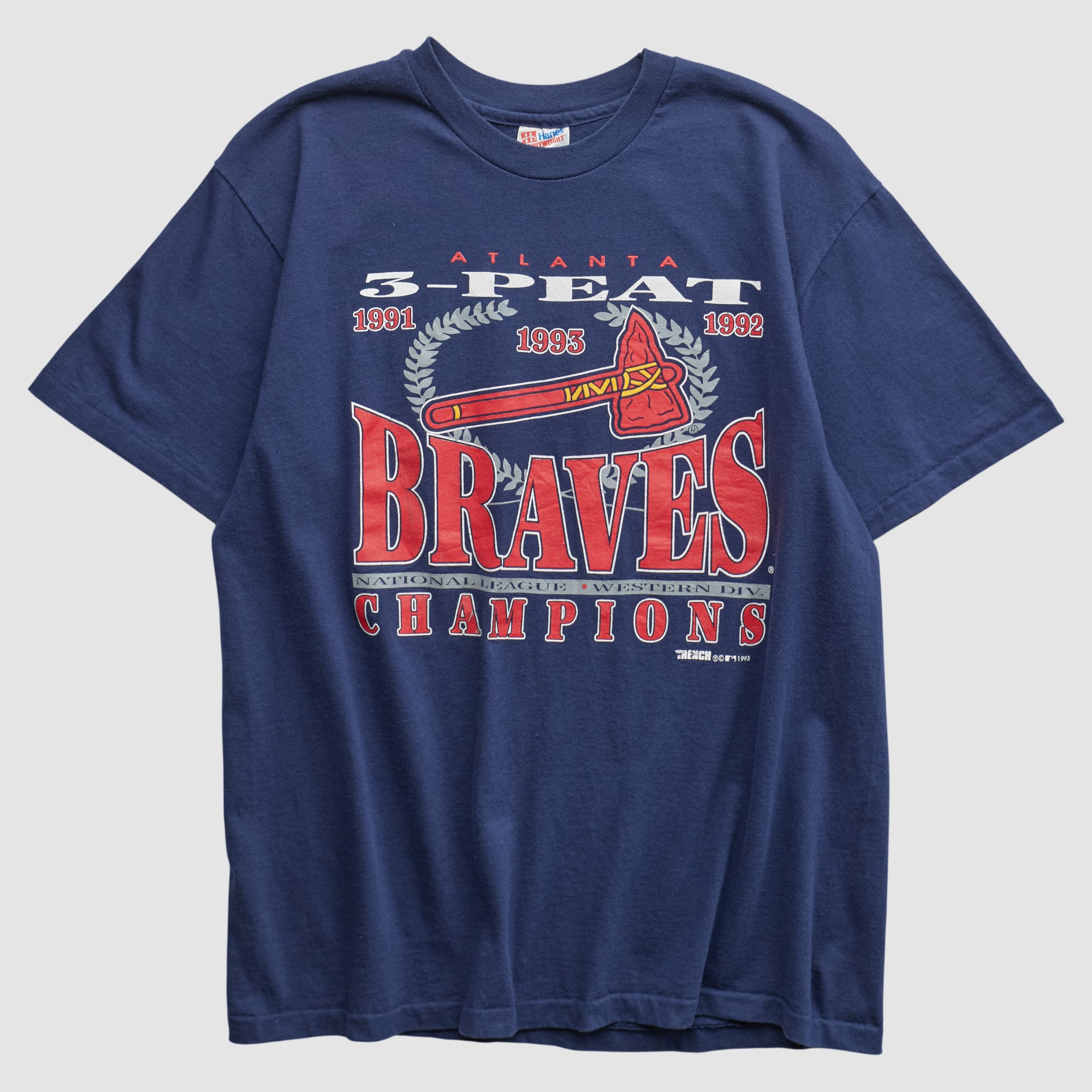 Atlanta Braves Hanes 1992 T-shirt - Navy - M