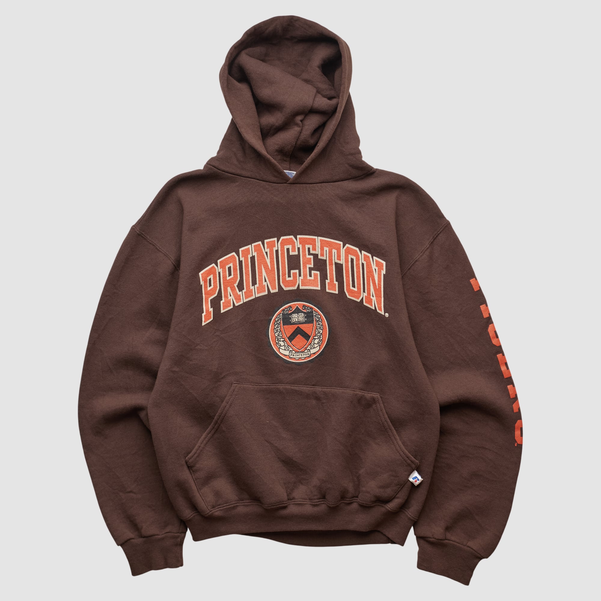 Princeton Tigers Russell 2000s Hooded Pullover Sweatshirt - Brown - XS