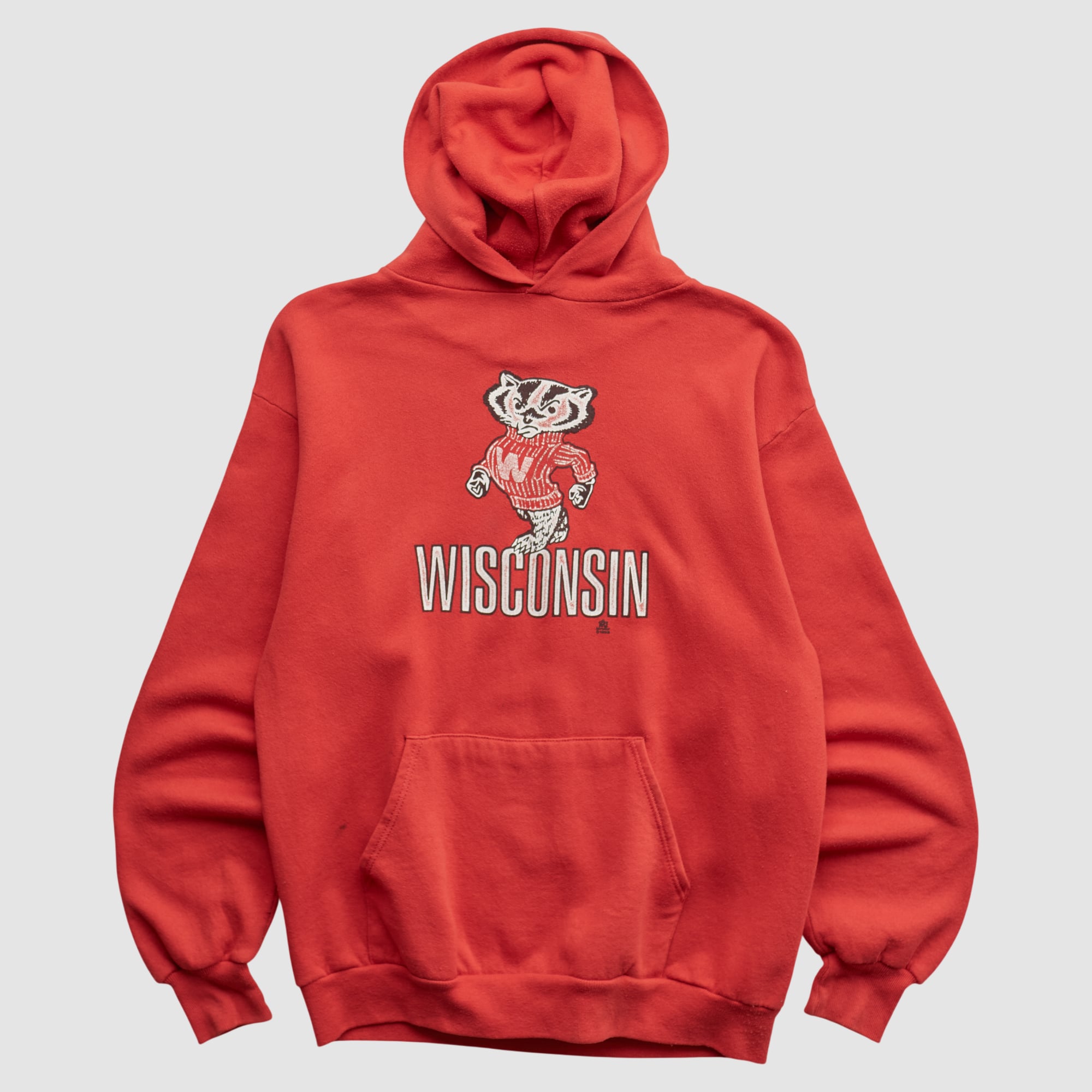 Wisconsin Badgers Jerzees 90s Hooded Pullover Sweatshirt - Red - XS