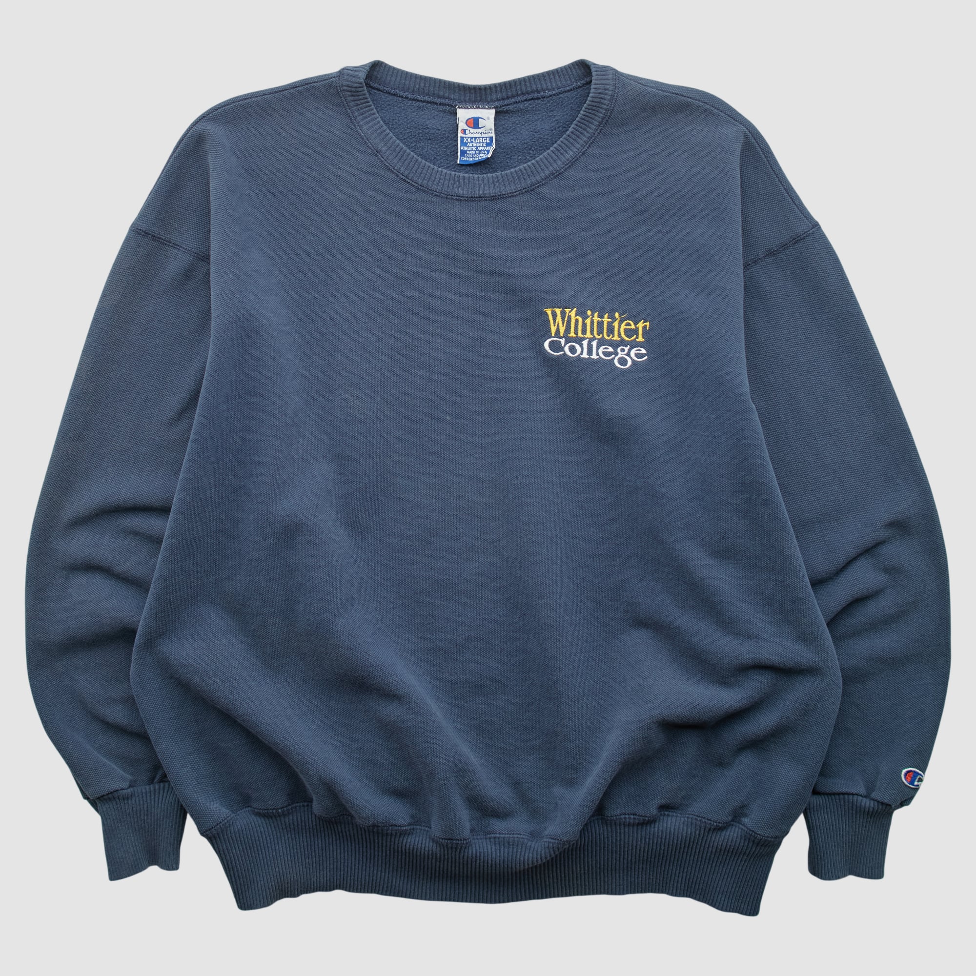 Whittier Poets Champion 90s Pullover Sweatshirt - Navy - XL