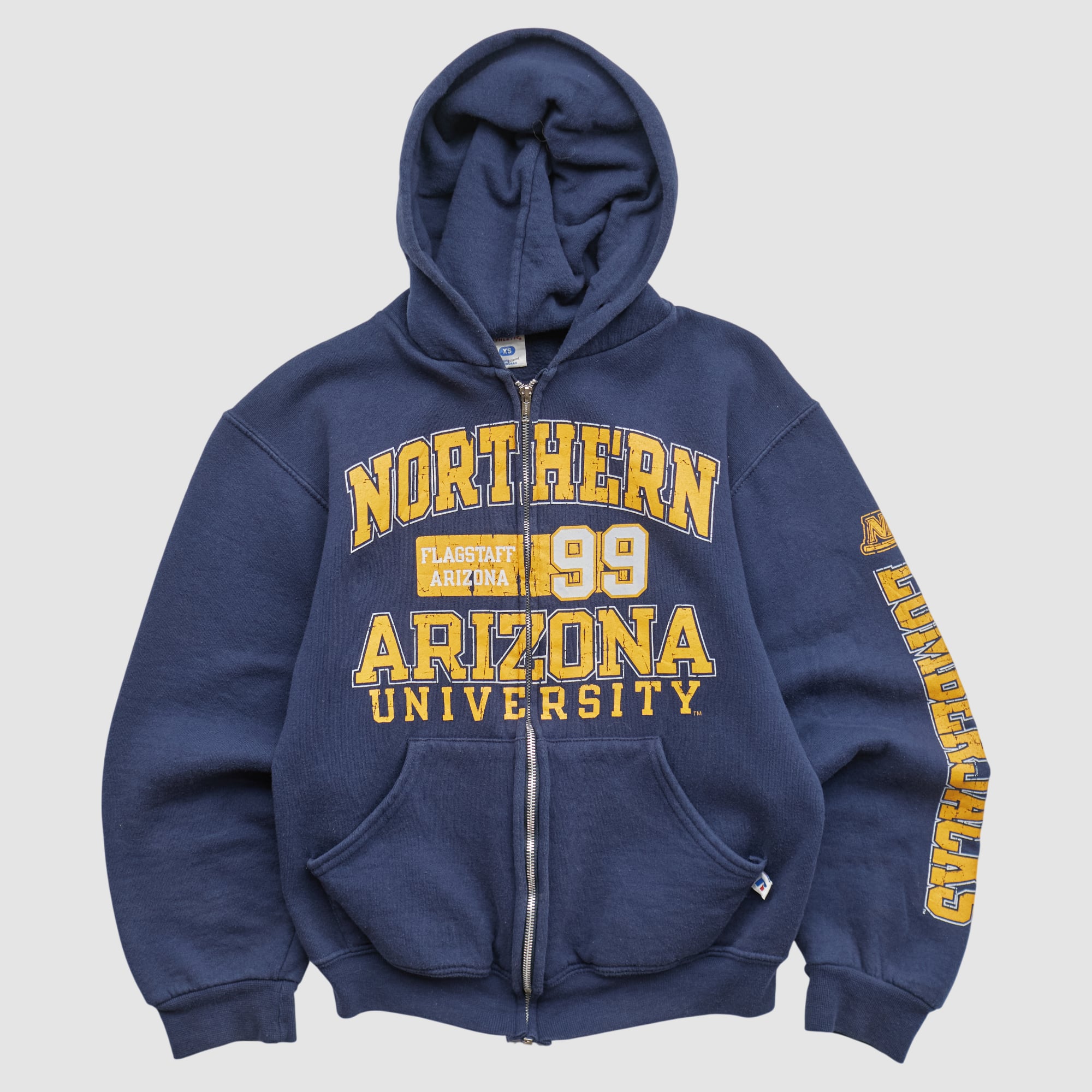 Northern Arizona Lumberjacks Russell 2000s Hooded Full Zip Sweatshirt - Navy - XXS