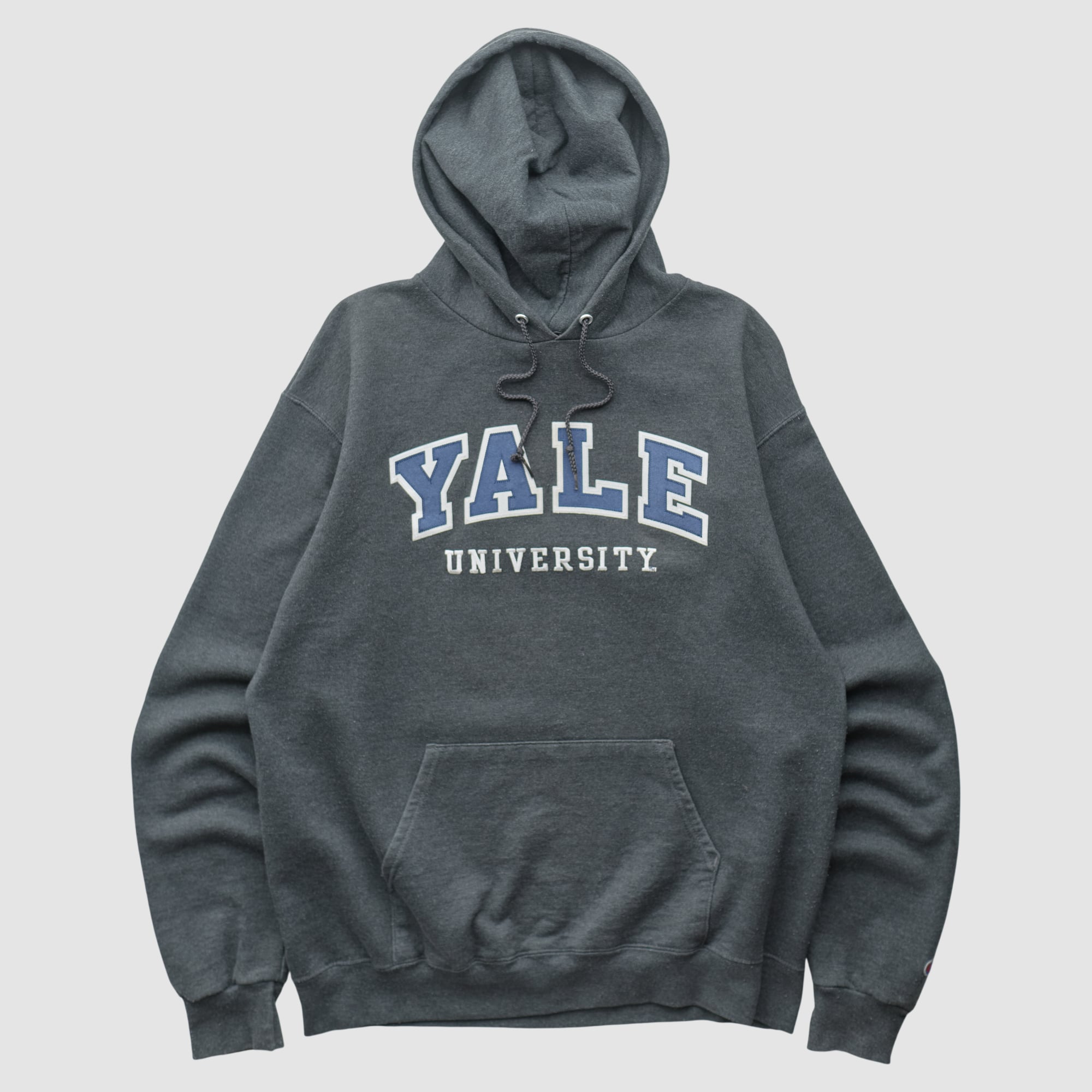 Yale Bulldogs Champion 2000s Hooded Pullover Sweatshirt - Charcoal - S