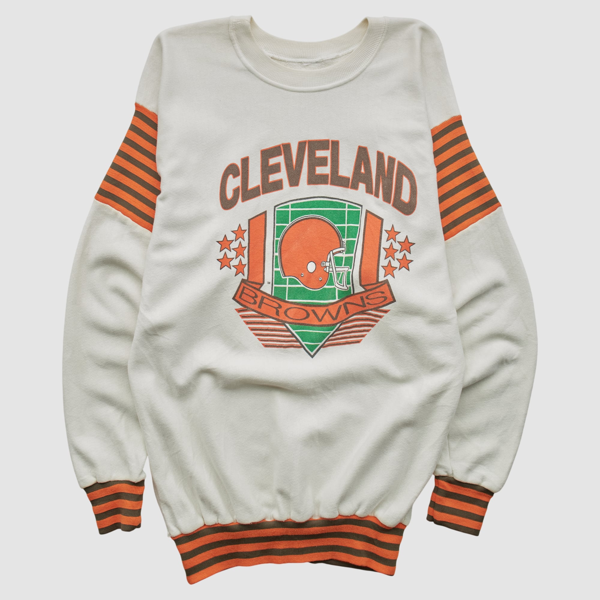 Cleveland Browns 80s Pullover Sweatshirt - White - L