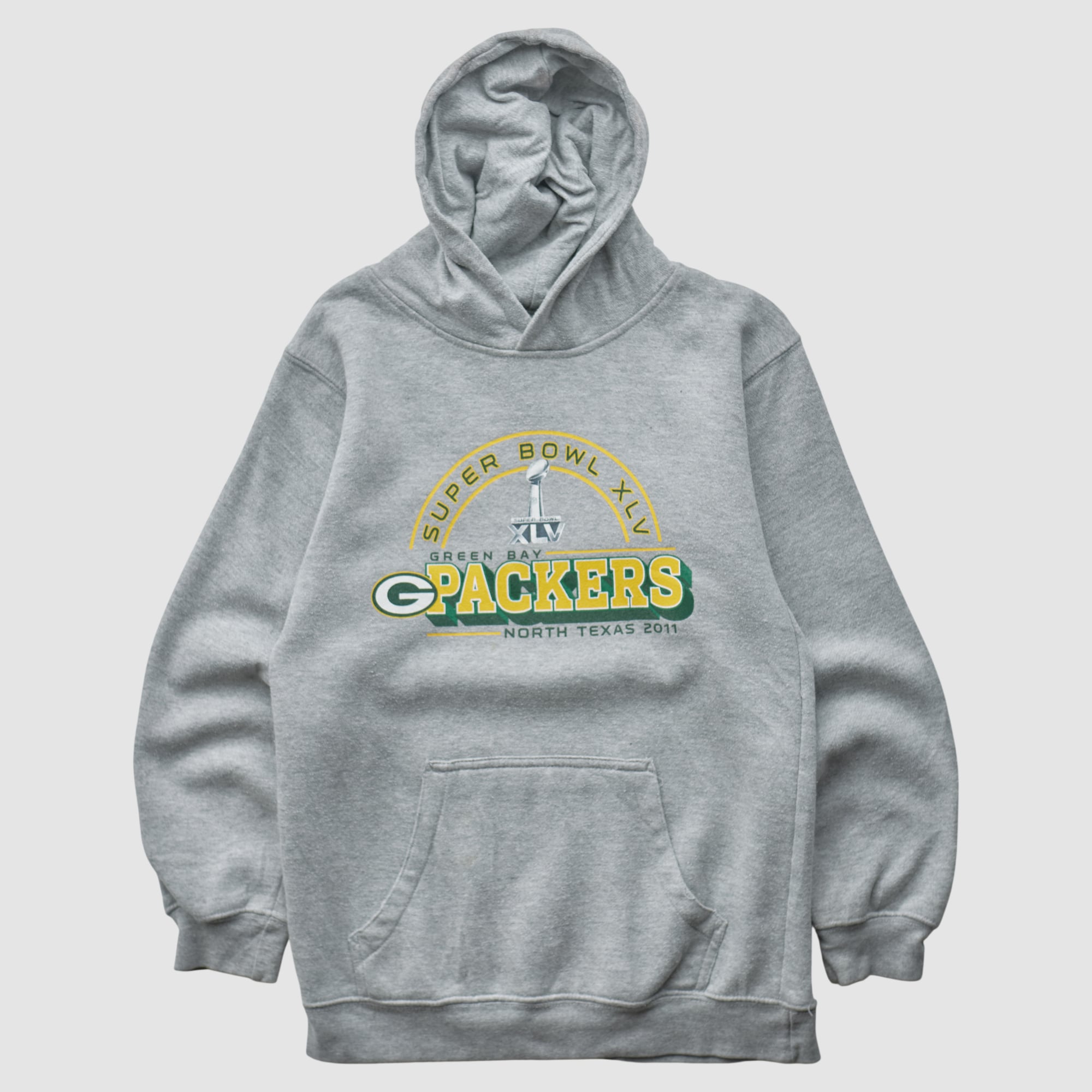Green Bay Packers Reebok 2011 Hooded Pullover Sweatshirt - Heather Gray - XS