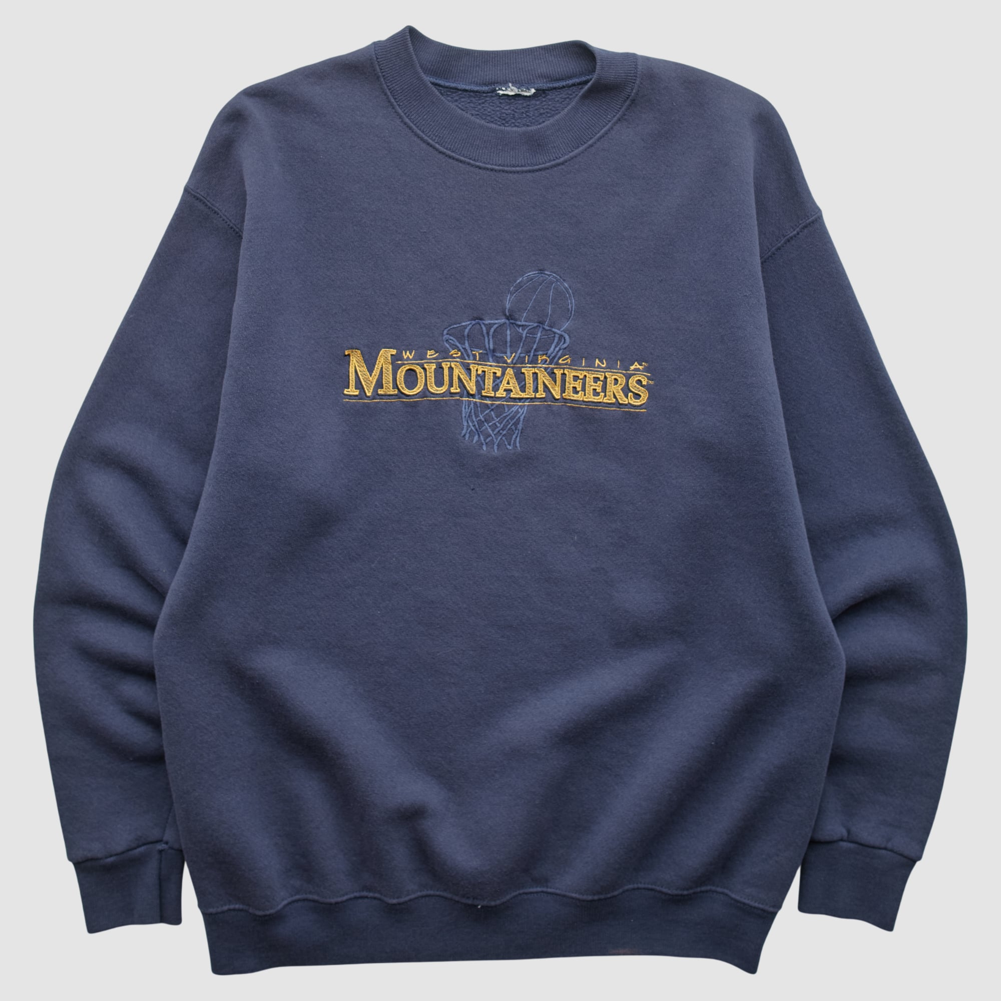 West Virginia Mountaineers 90s Pullover Sweatshirt - Navy - S