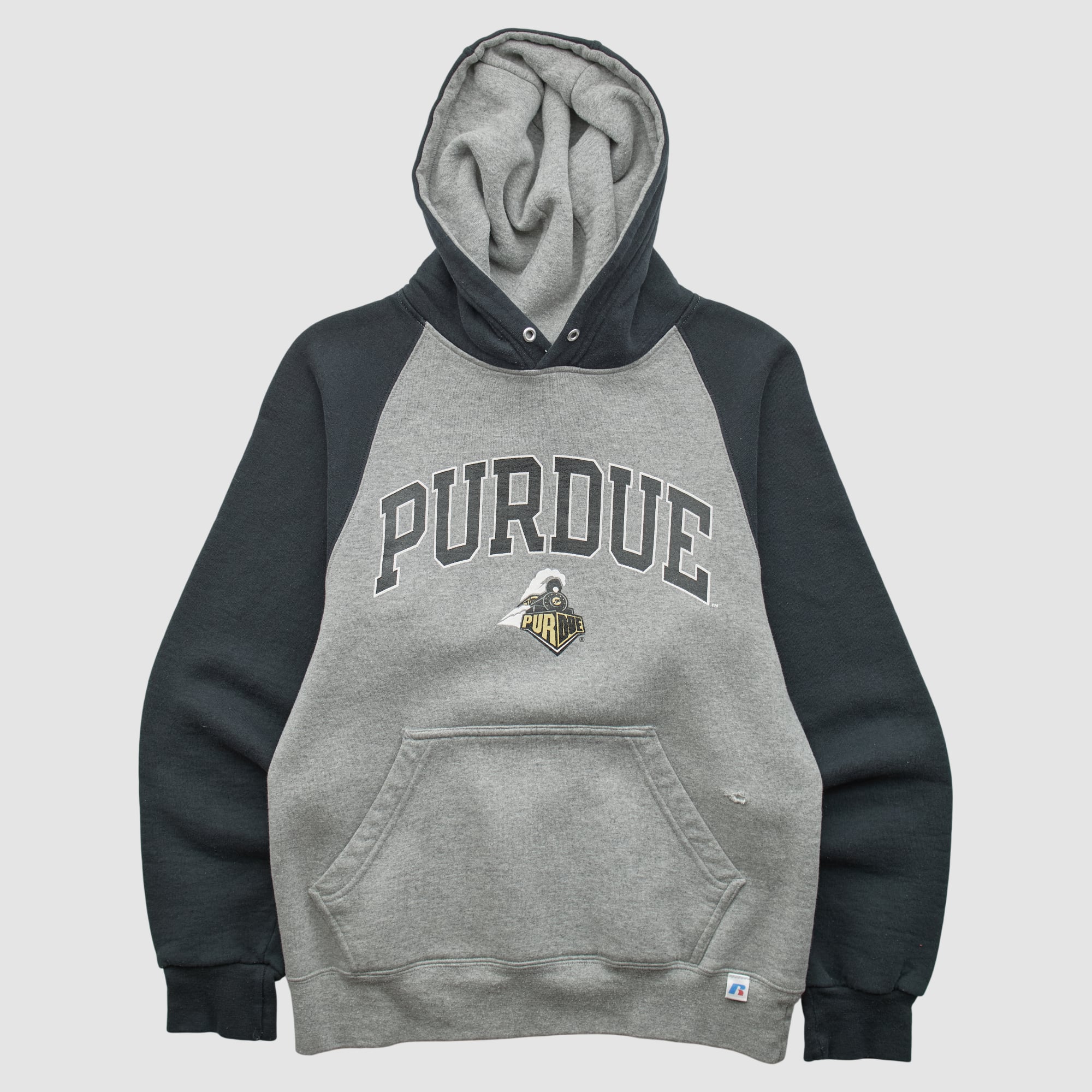 Purdue Boilermakers Russell 2010s Hooded Pullover Sweatshirt - Heather Gray - XXS