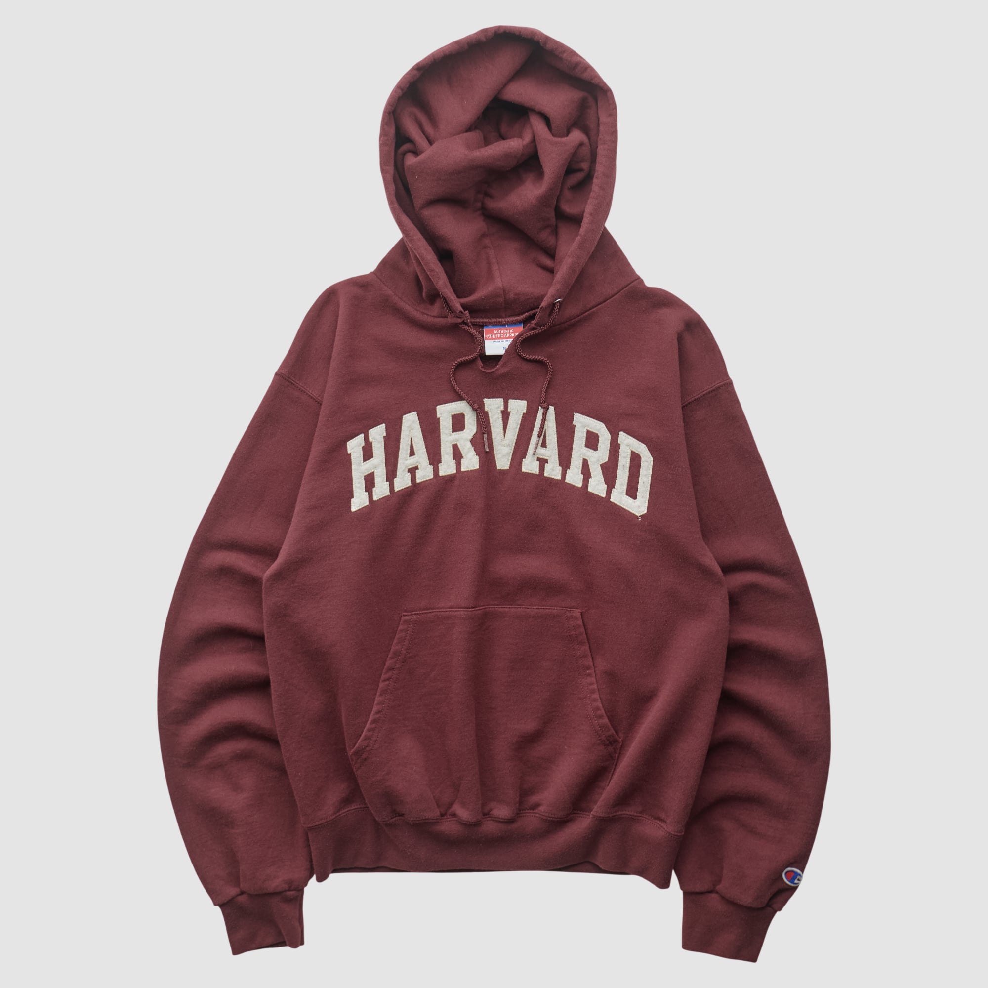 Harvard Crimson Champion 2000s Hooded Pullover Sweatshirt - Maroon - XS