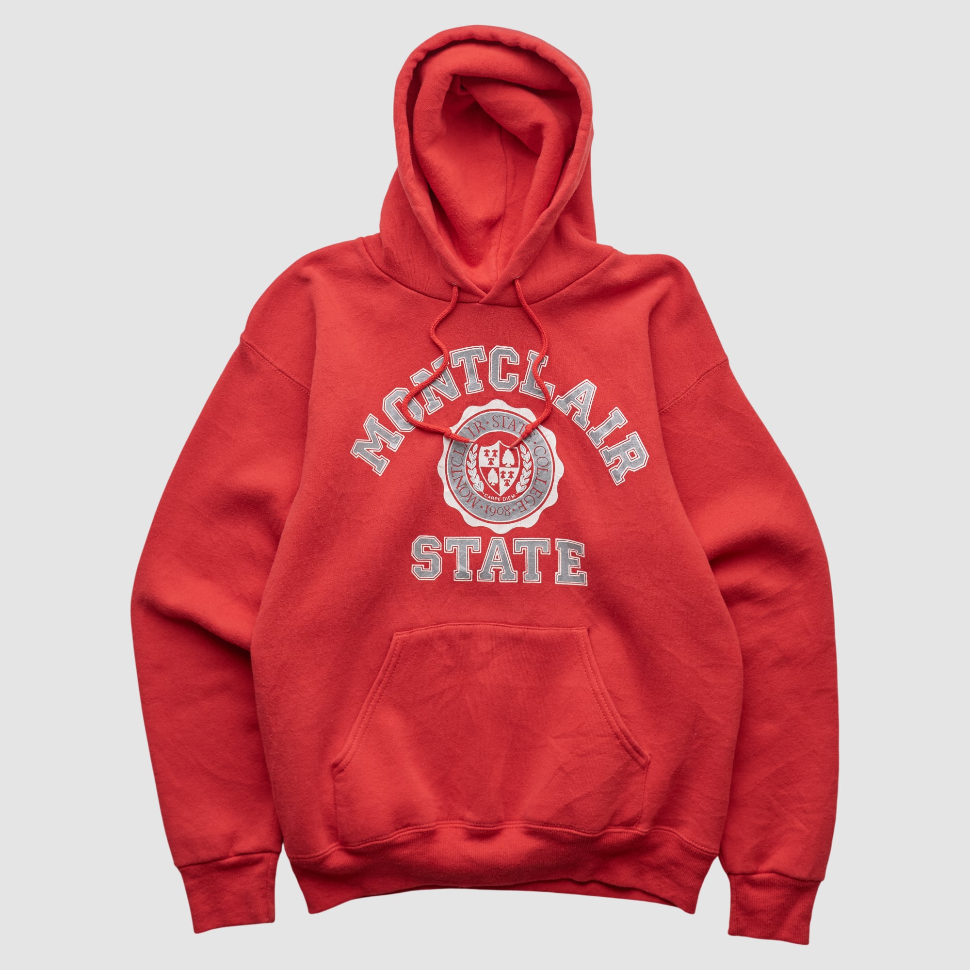 Montclair State Red Hawks Sturdy Sweats 90s Hooded Pullover Sweatshirt - Red - S