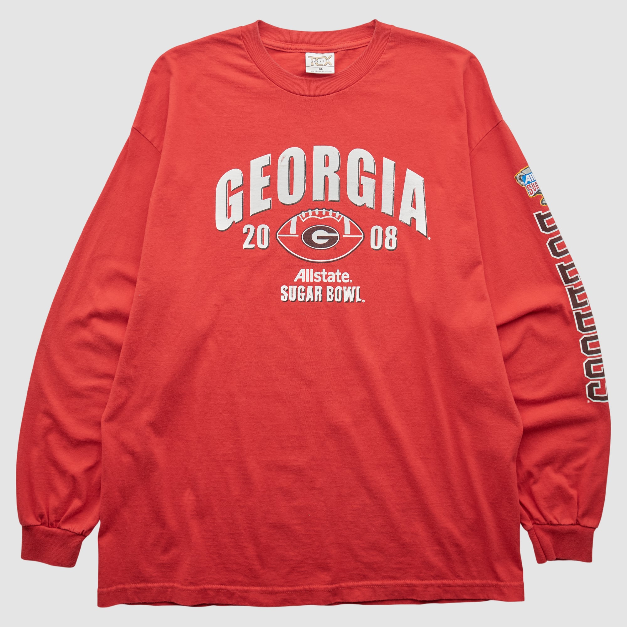 Georgia Bulldogs Cotton Exchange 2008 Long Sleeve T-shirt - Red - L