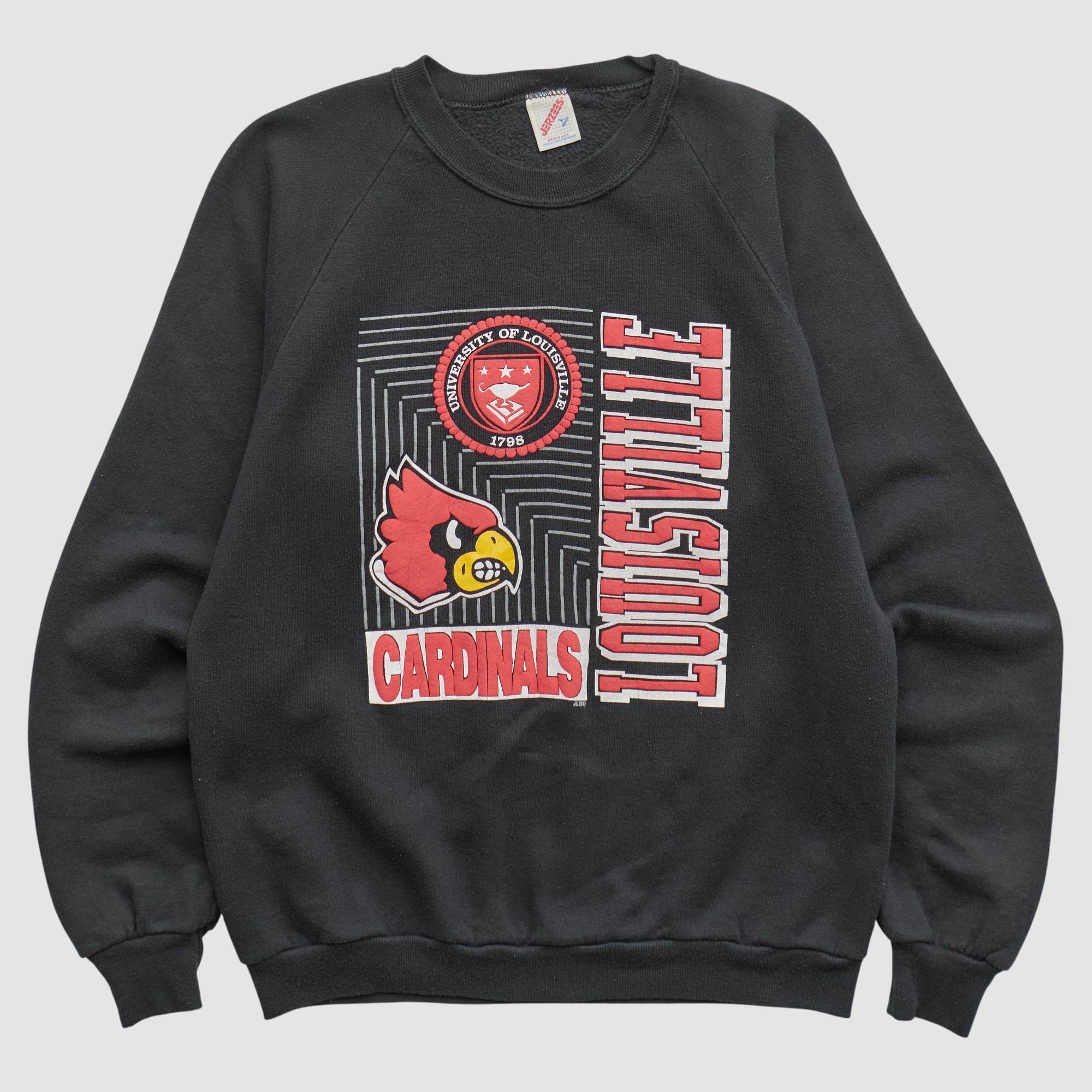 Louisville Cardinals Jerzees 90s Pullover Sweatshirt - Black - XS