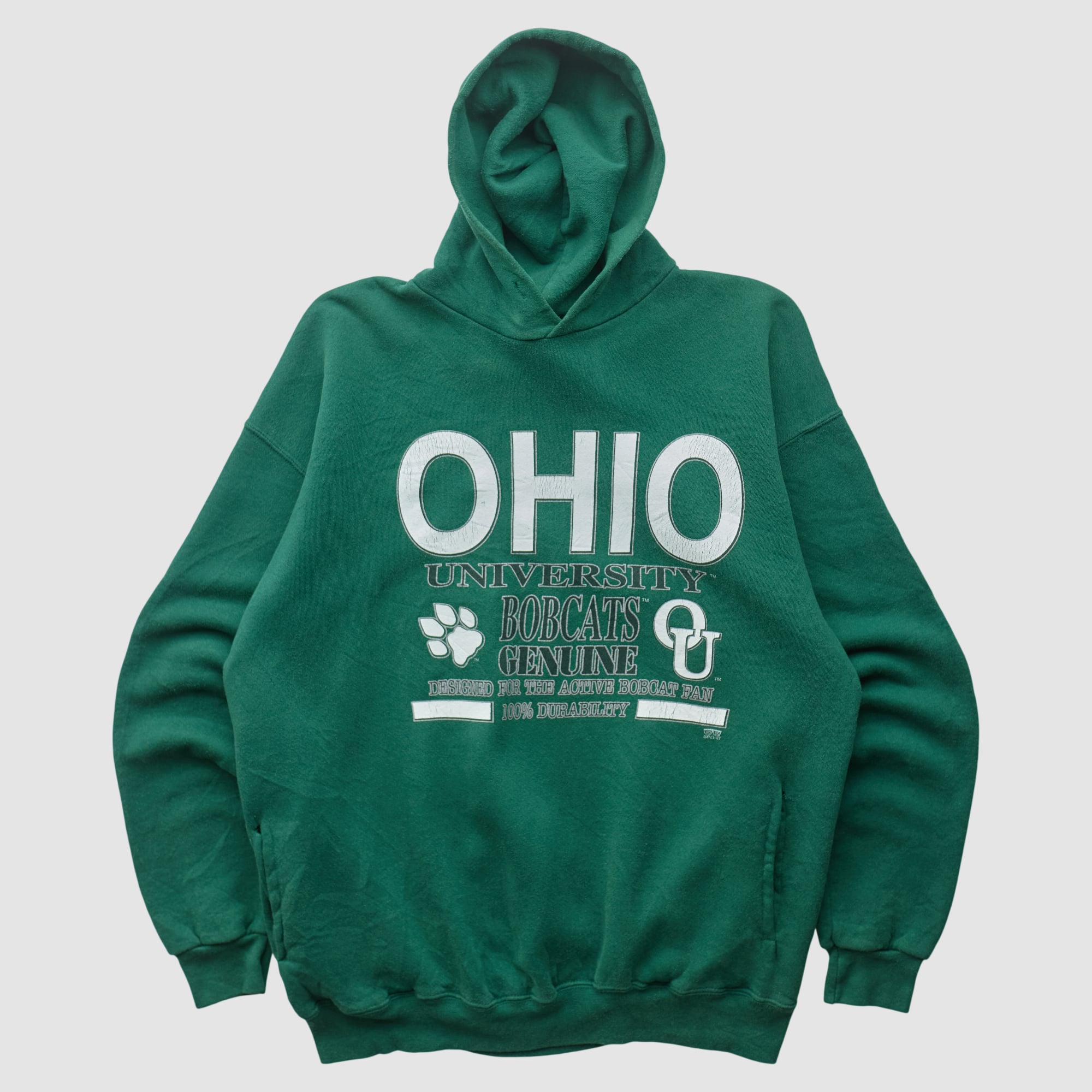 Ohio Bobcats 20/20 Sport 90s Hooded Pullover Sweatshirt - Green - L