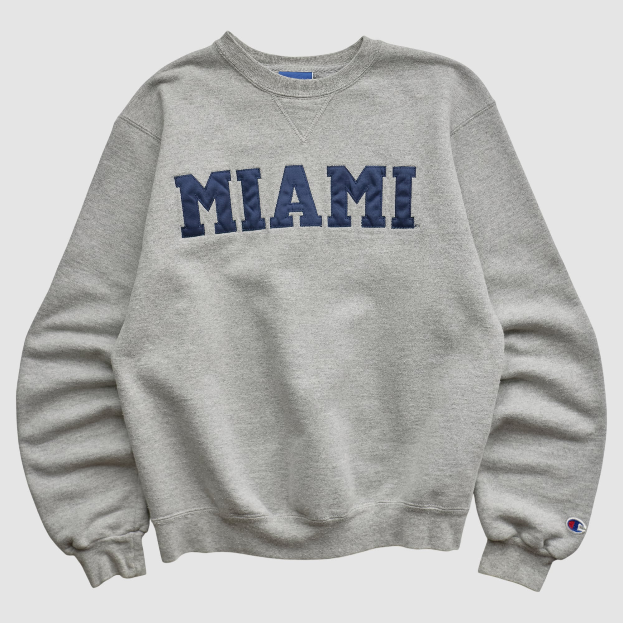 Miami University RedHawks Champion 2000s Pullover Sweatshirt - Heather Gray - XXS