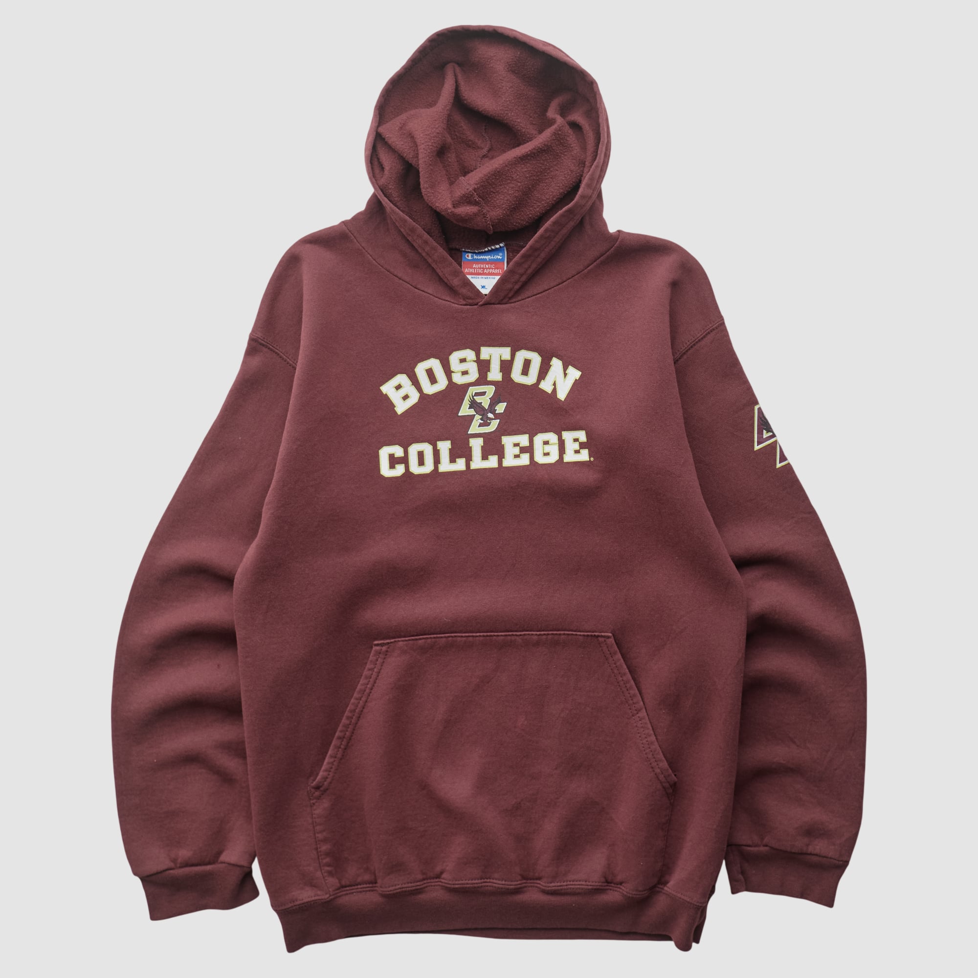Boston College Eagles Champion 2000s Hooded Pullover Sweatshirt - Maroon - XS