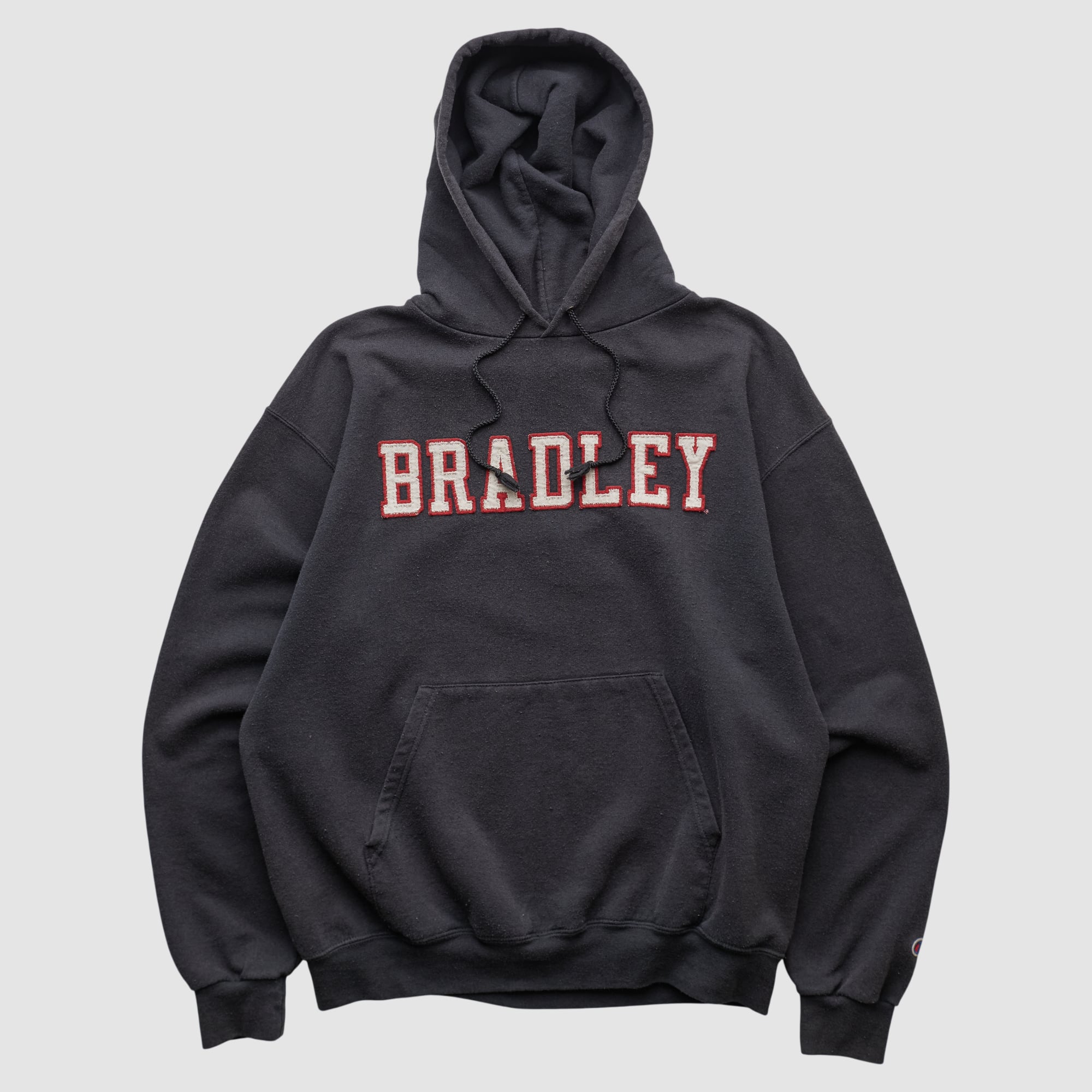 Bradley Braves Champion 2000s Hooded Pullover Sweatshirt - Black - S