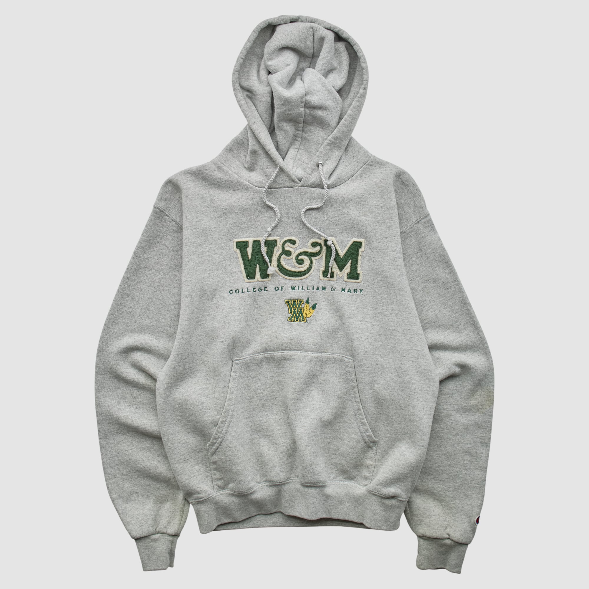 William & Mary Tribe Champion 2000s Hooded Pullover Sweatshirt - Heather Gray - XS