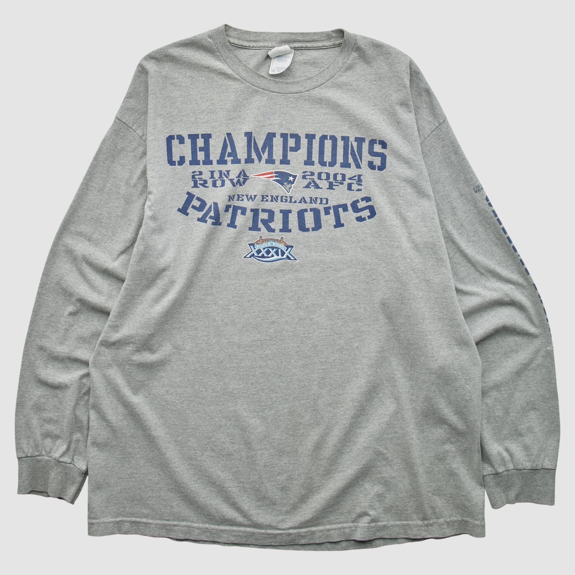 Super Bowl XXXIX Alstyle 2004 Long Sleeve T-shirt - Heather Gray - 2XL