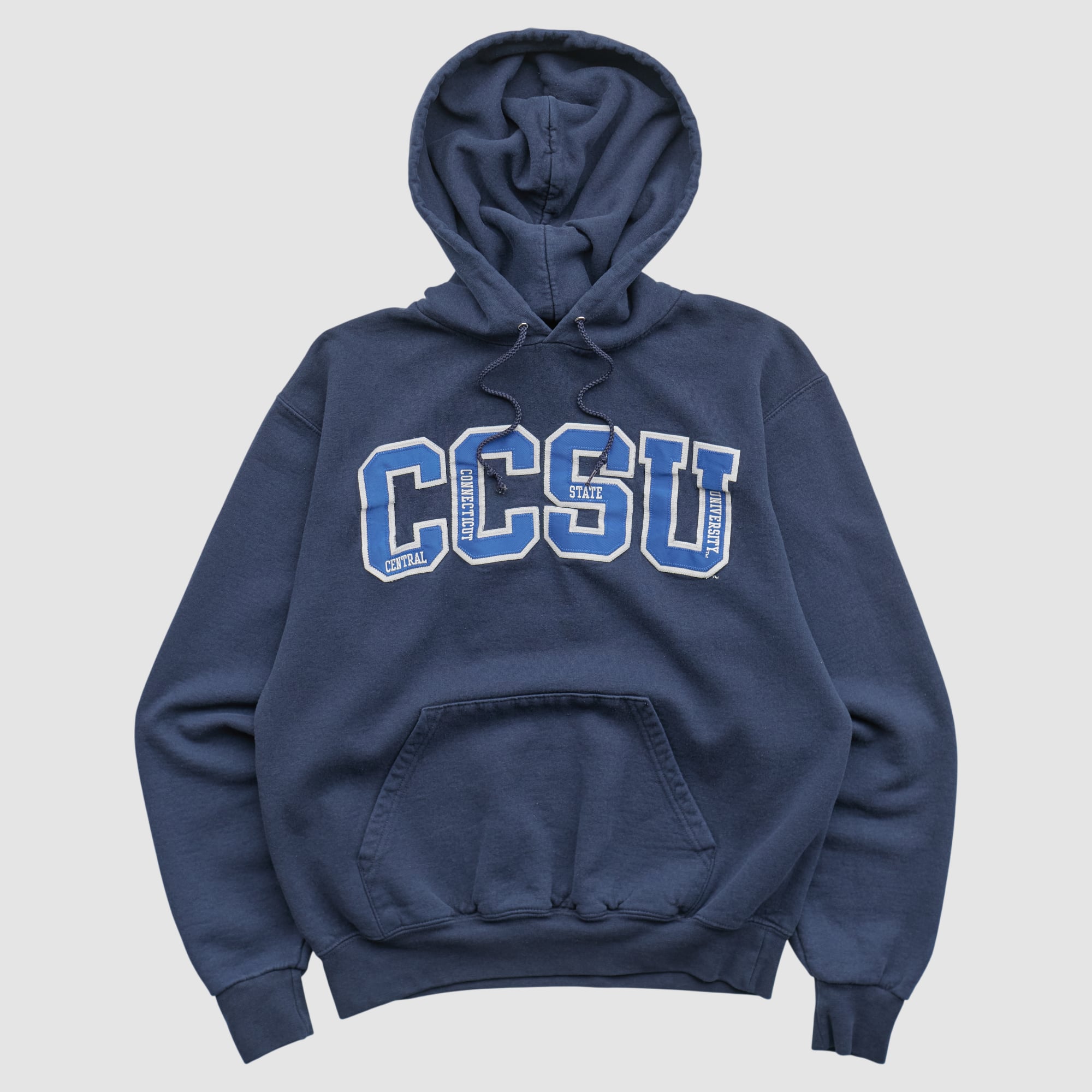 Central Connecticut State Blue Devils Champion 2000s Hooded Pullover Sweatshirt - Navy - XS