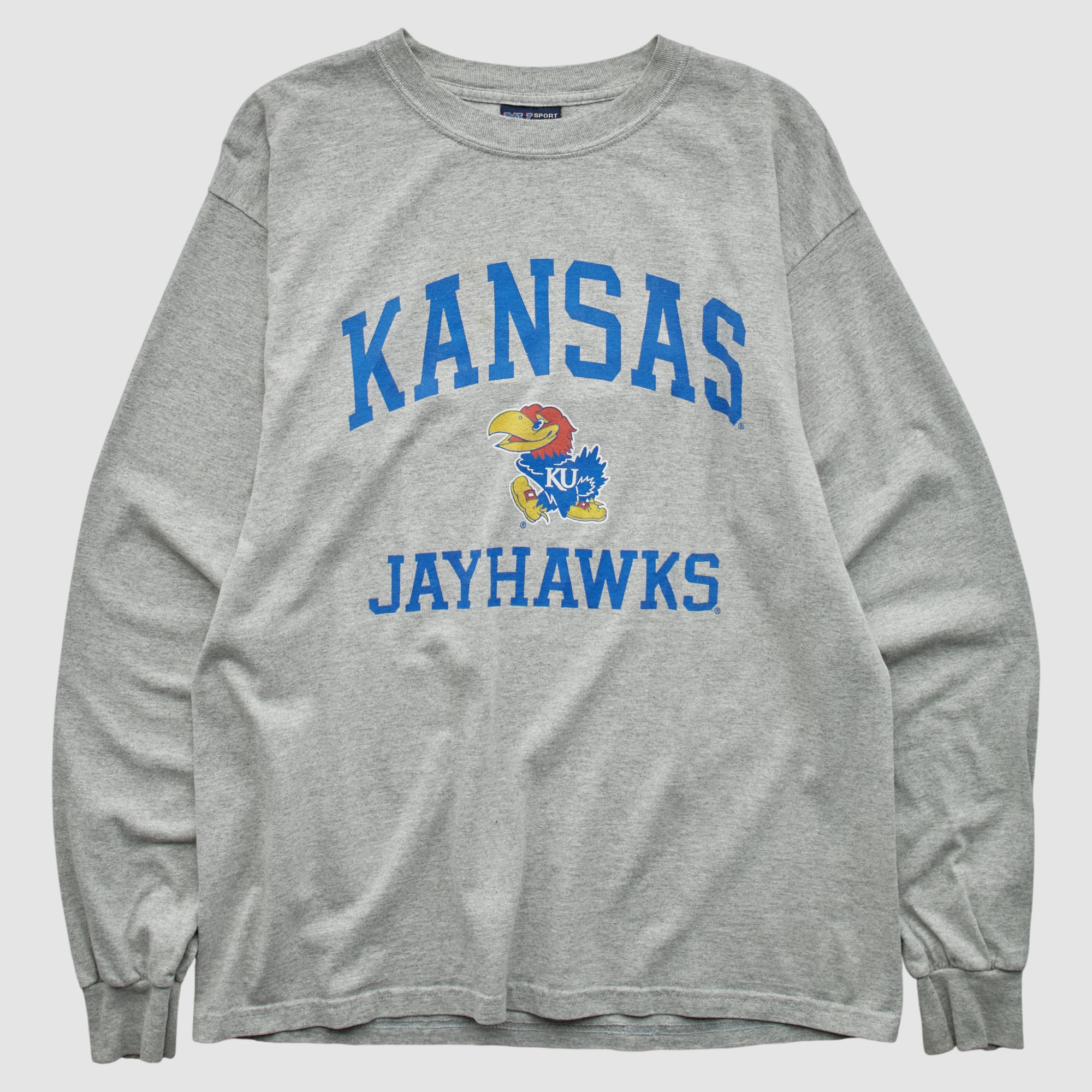 Kansas Jayhawks MV Sport 2000s Long Sleeve T-shirt - Heather Gray - M