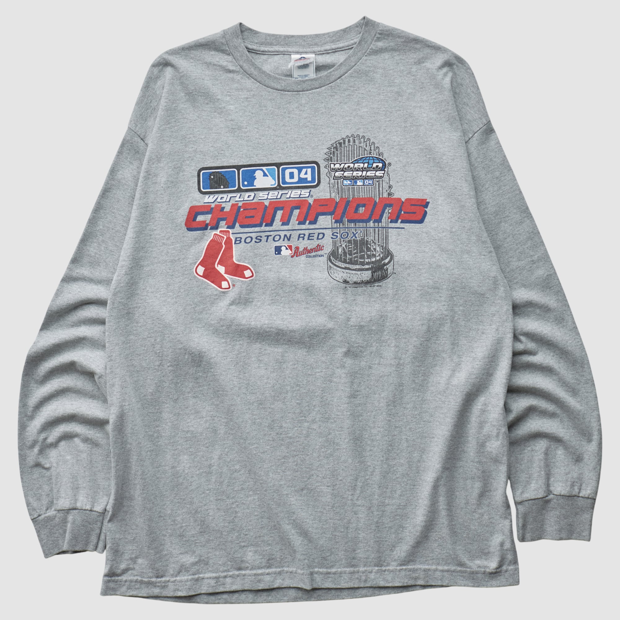 Boston Red Sox Alstyle 2004 Long Sleeve T-shirt - Heather Gray - L