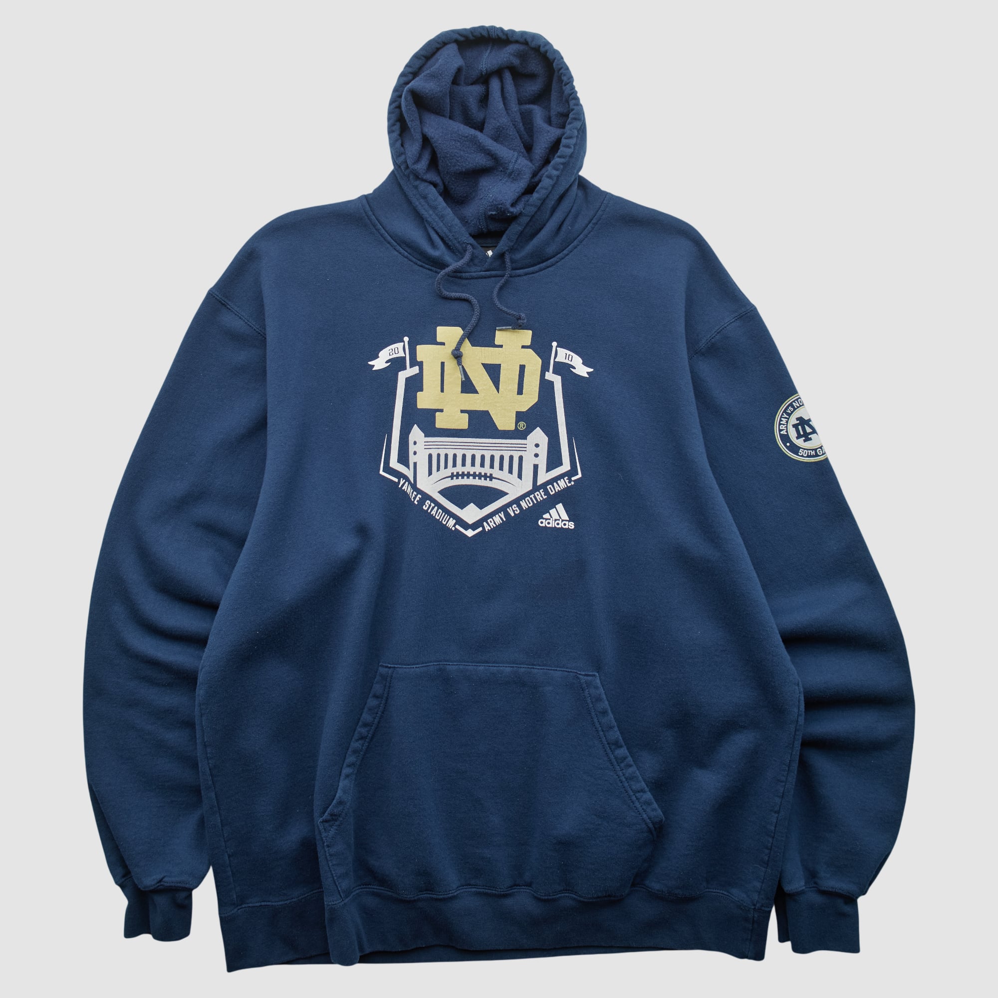 Notre Dame Fighting Irish Adidas 2010 Hooded Pullover Sweatshirt - Navy - XL
