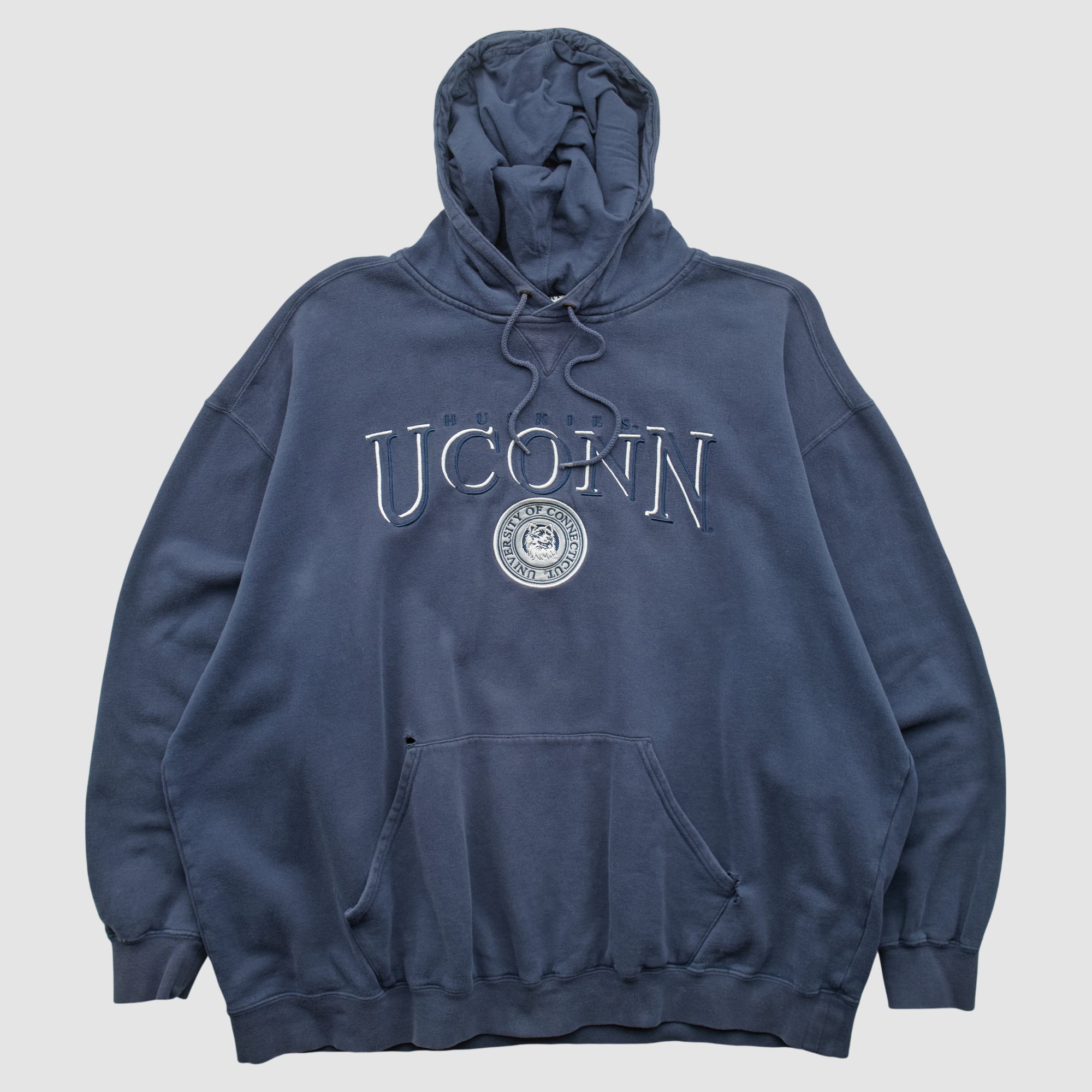 UConn Huskies Lee Apparel 2000s Hooded Pullover Sweatshirt - Navy - 3XL